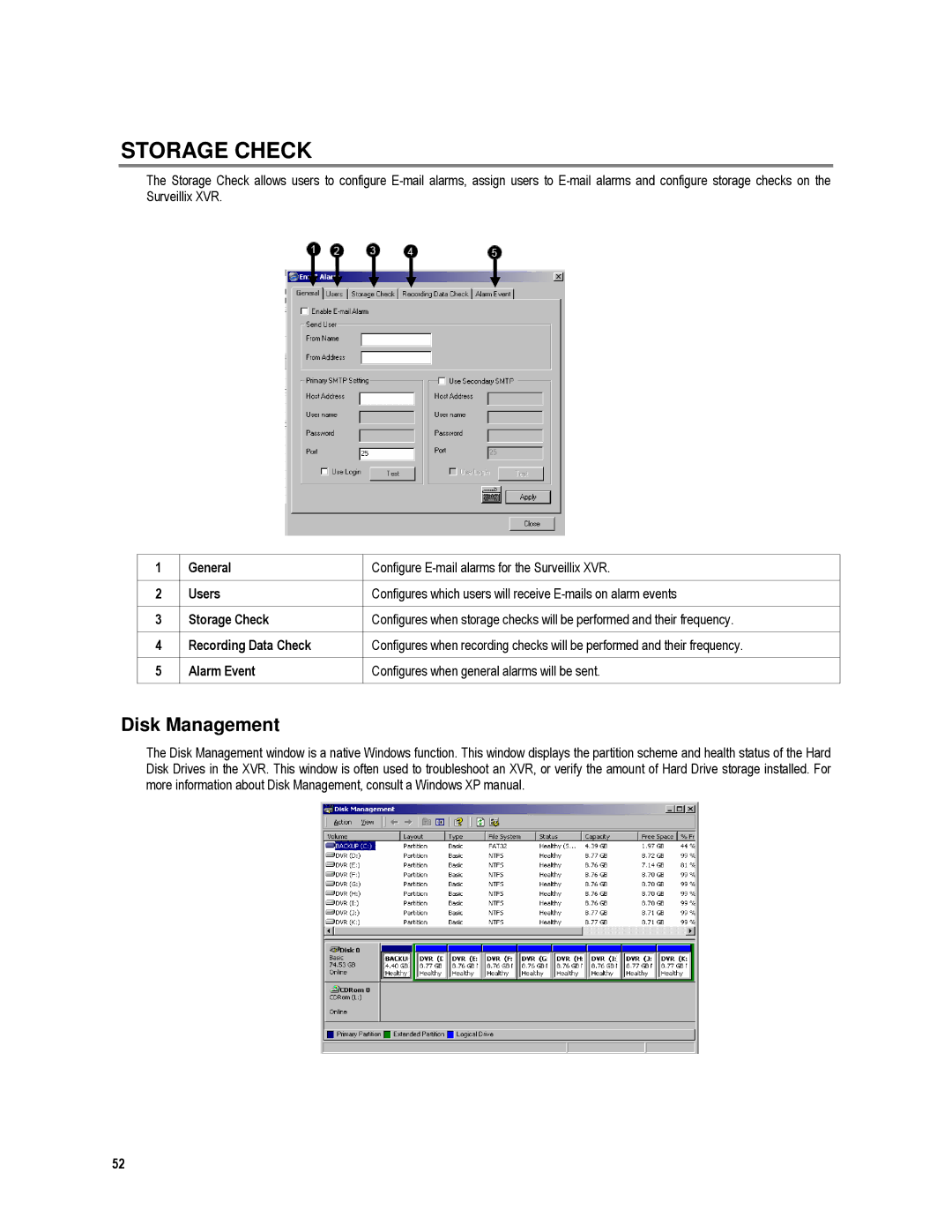 Toshiba XVR16-120-X, XVR4-120-X user manual Storage Check, Disk Management 