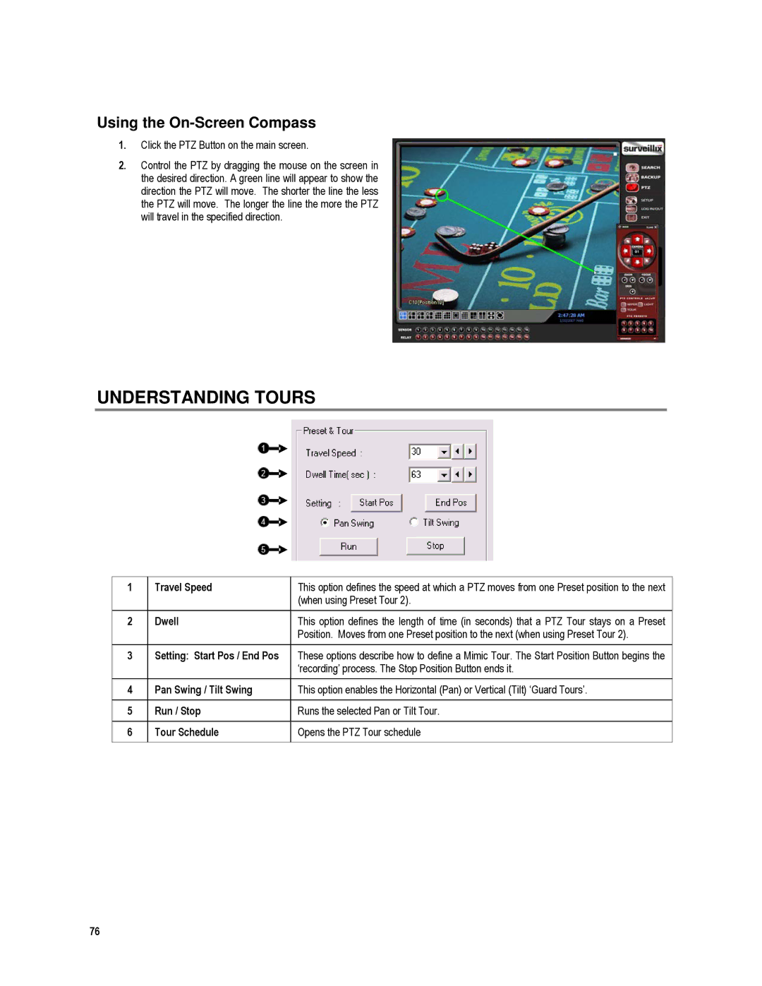 Toshiba XVR16-120-X, XVR4-120-X user manual Understanding Tours, Using the On-Screen Compass 