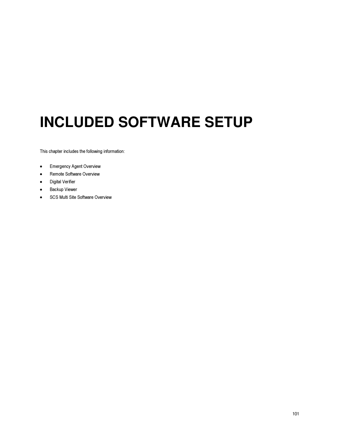 Toshiba XVR16-60-X user manual Included Software Setup, 101 