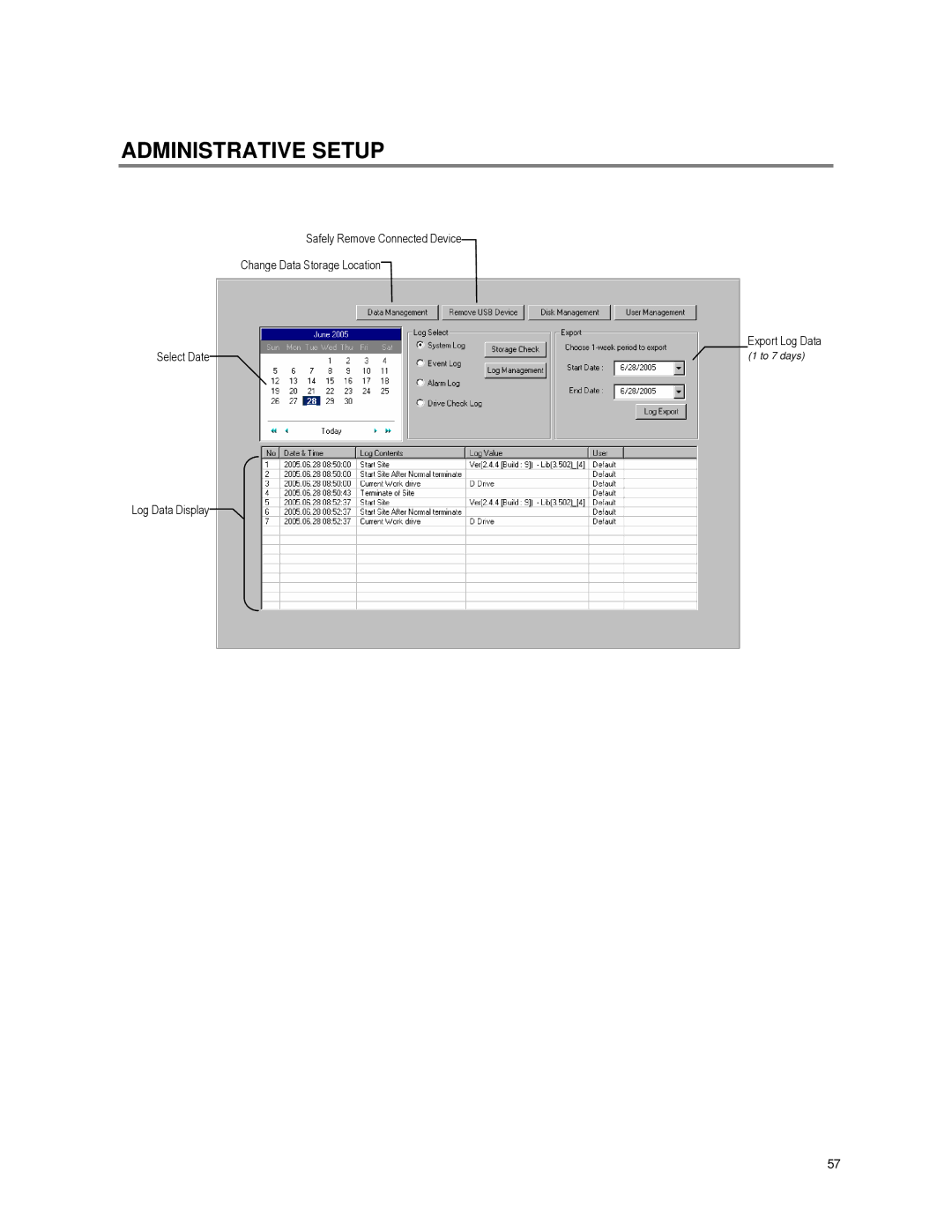 Toshiba XVR16-60-X user manual Administrative Setup 