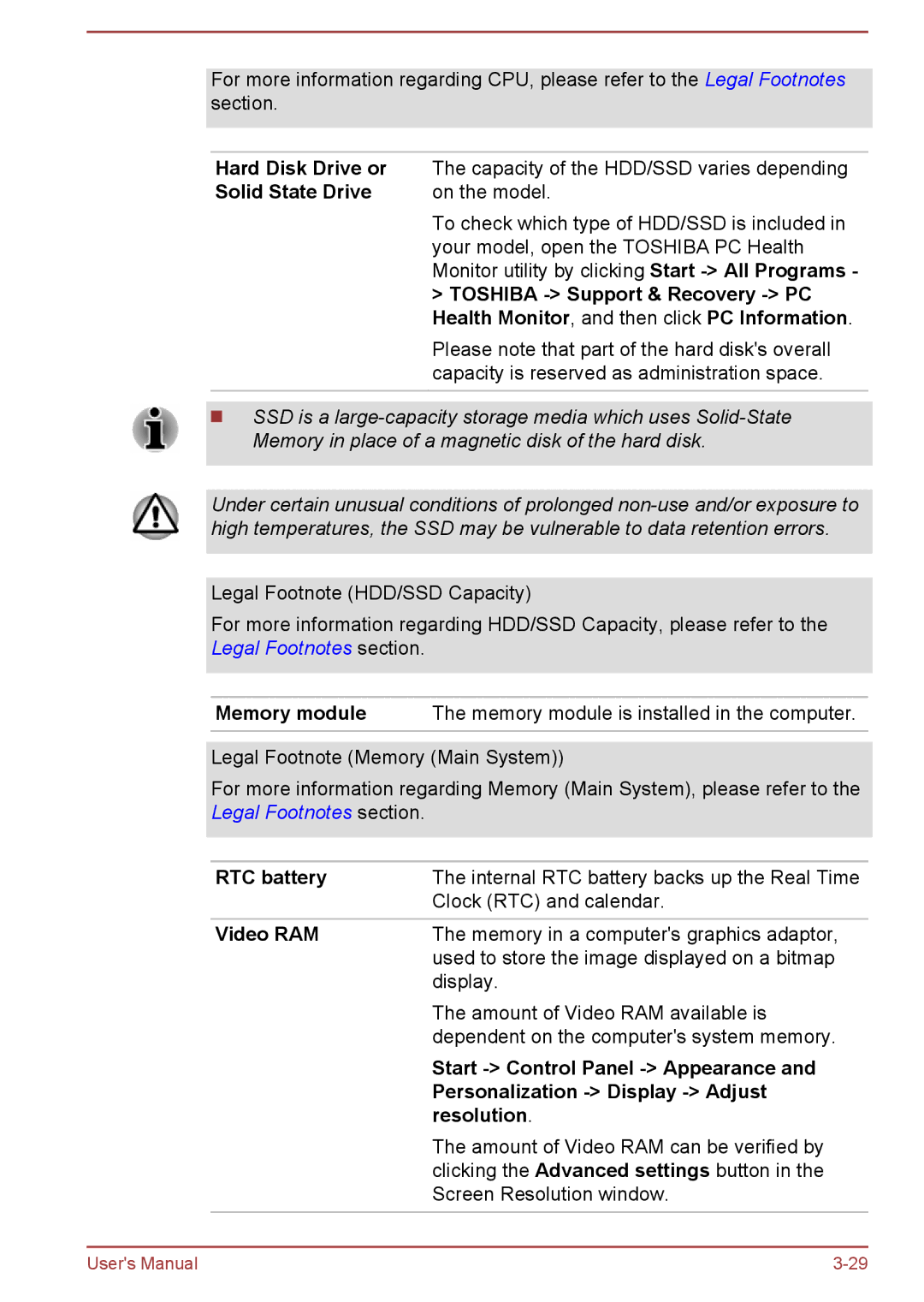 Toshiba Z30-A, Z40-A, Z50-A, Z30t-A user manual Hard Disk Drive or, Solid State Drive On the model 