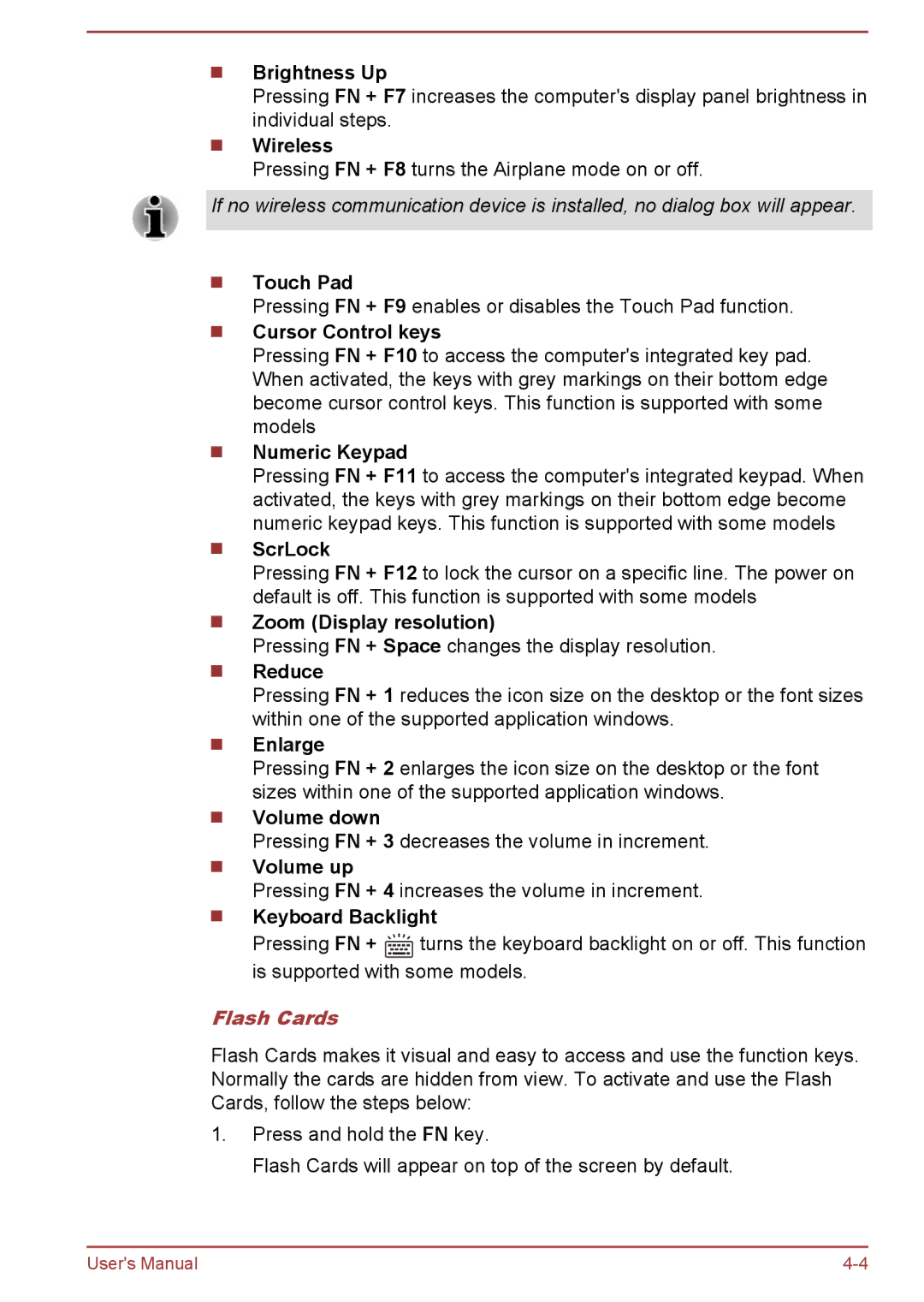 Toshiba Z50-A, Z30-A, Z40-A, Z30t-A user manual Flash Cards 