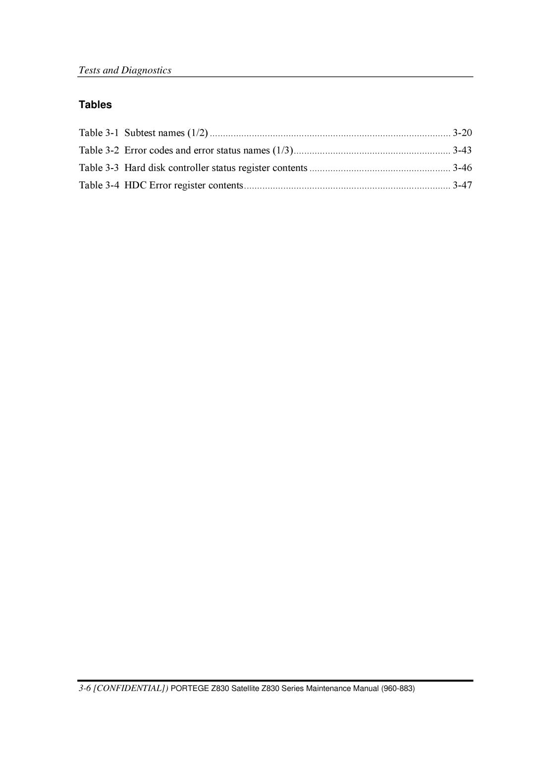 Toshiba Z830 manual Hard disk controller status register contents 