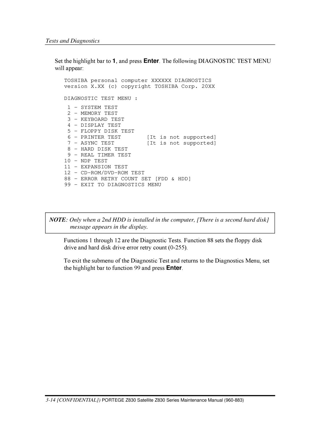 Toshiba Z830 manual Printer Test 