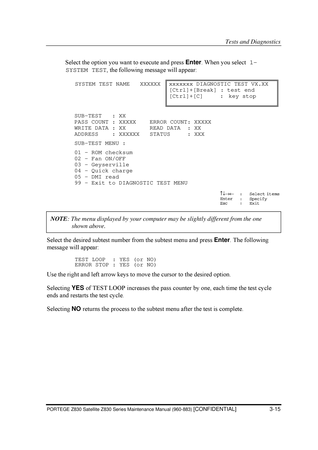 Toshiba Z830 manual System Test Name Xxxxxx 