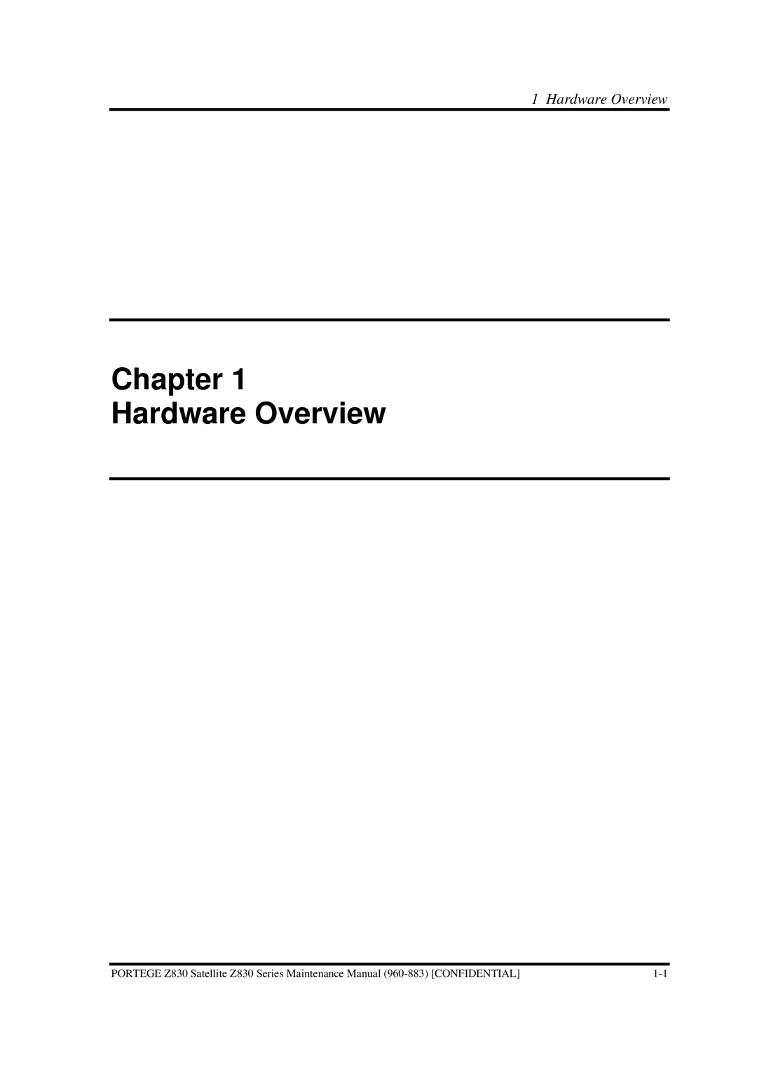 Toshiba Z830 manual Chapter Hardware Overview 