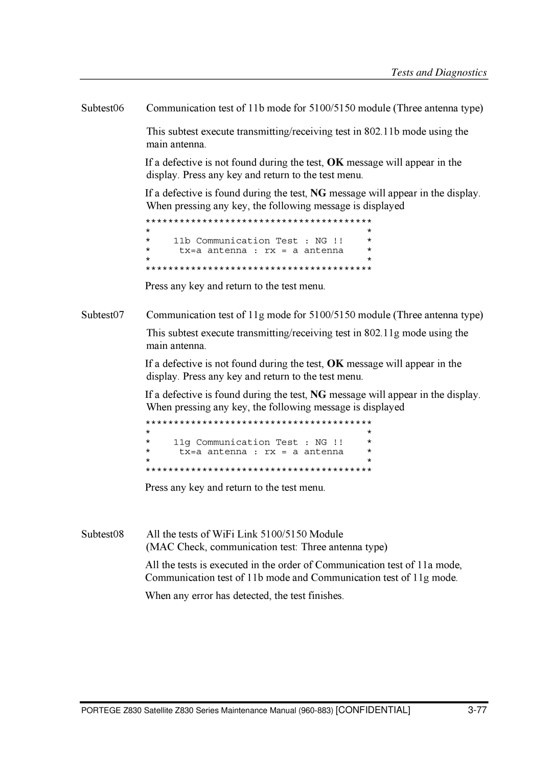 Toshiba Z830 manual Tests and Diagnostics 