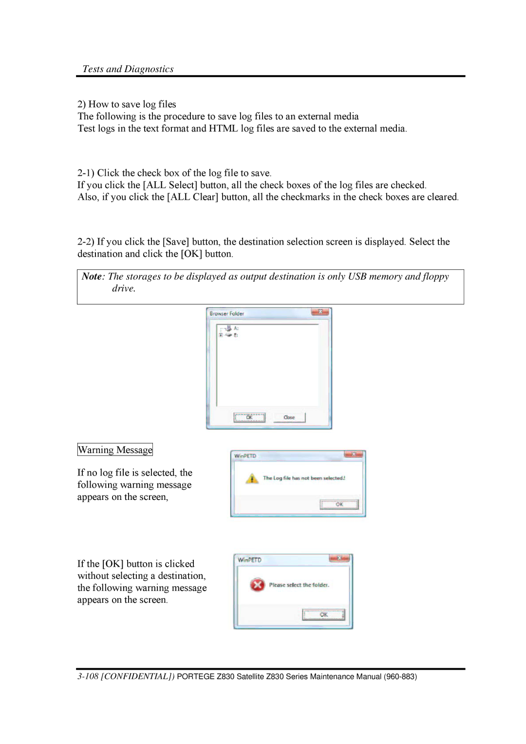 Toshiba Z830 manual Tests and Diagnostics 