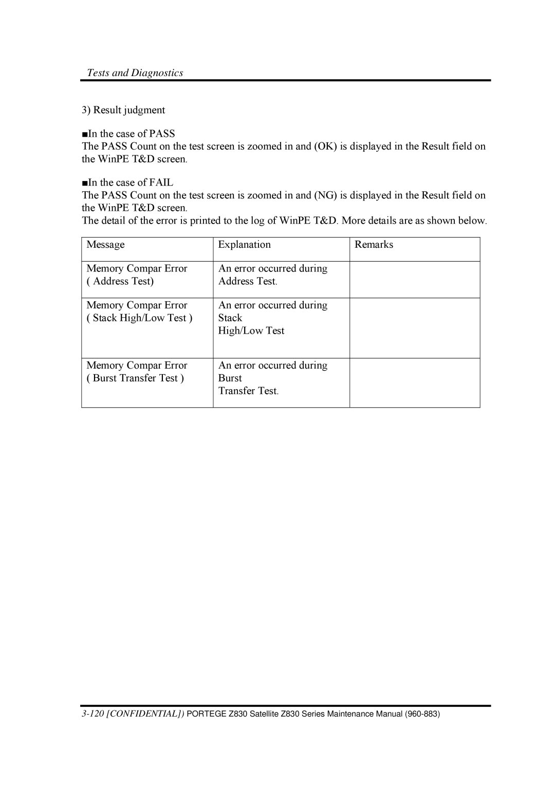 Toshiba Z830 manual Tests and Diagnostics 