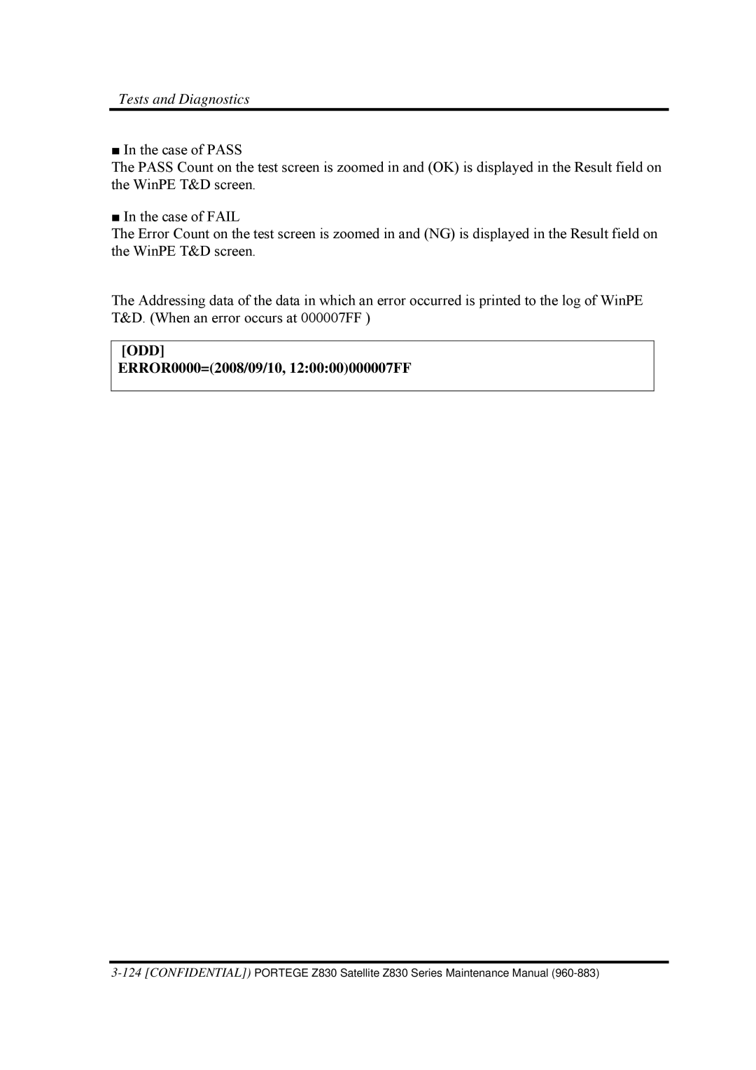 Toshiba Z830 manual Odd 