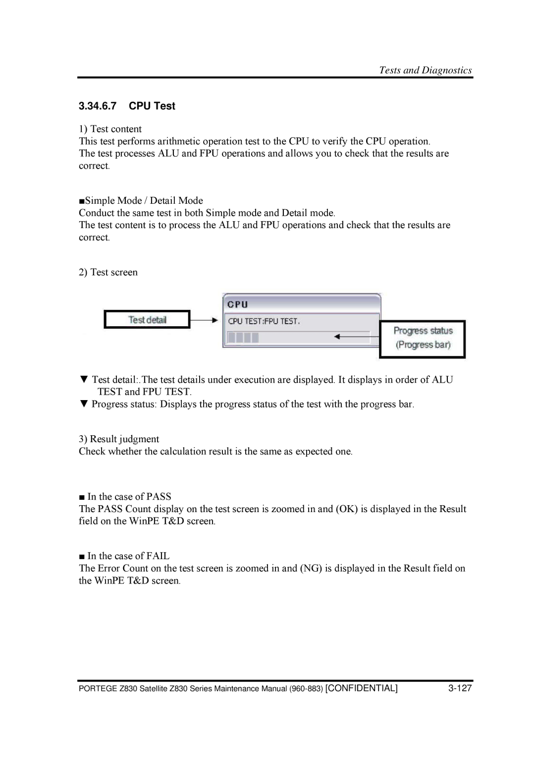 Toshiba Z830 manual CPU Test 