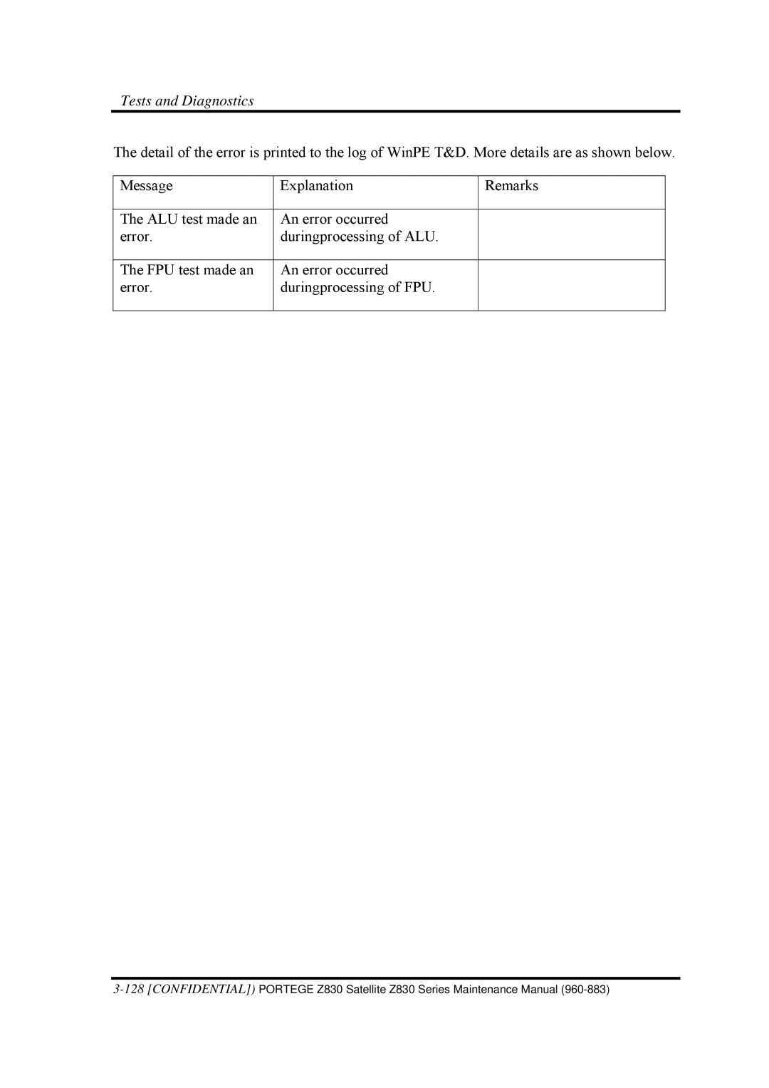 Toshiba Z830 manual Tests and Diagnostics 