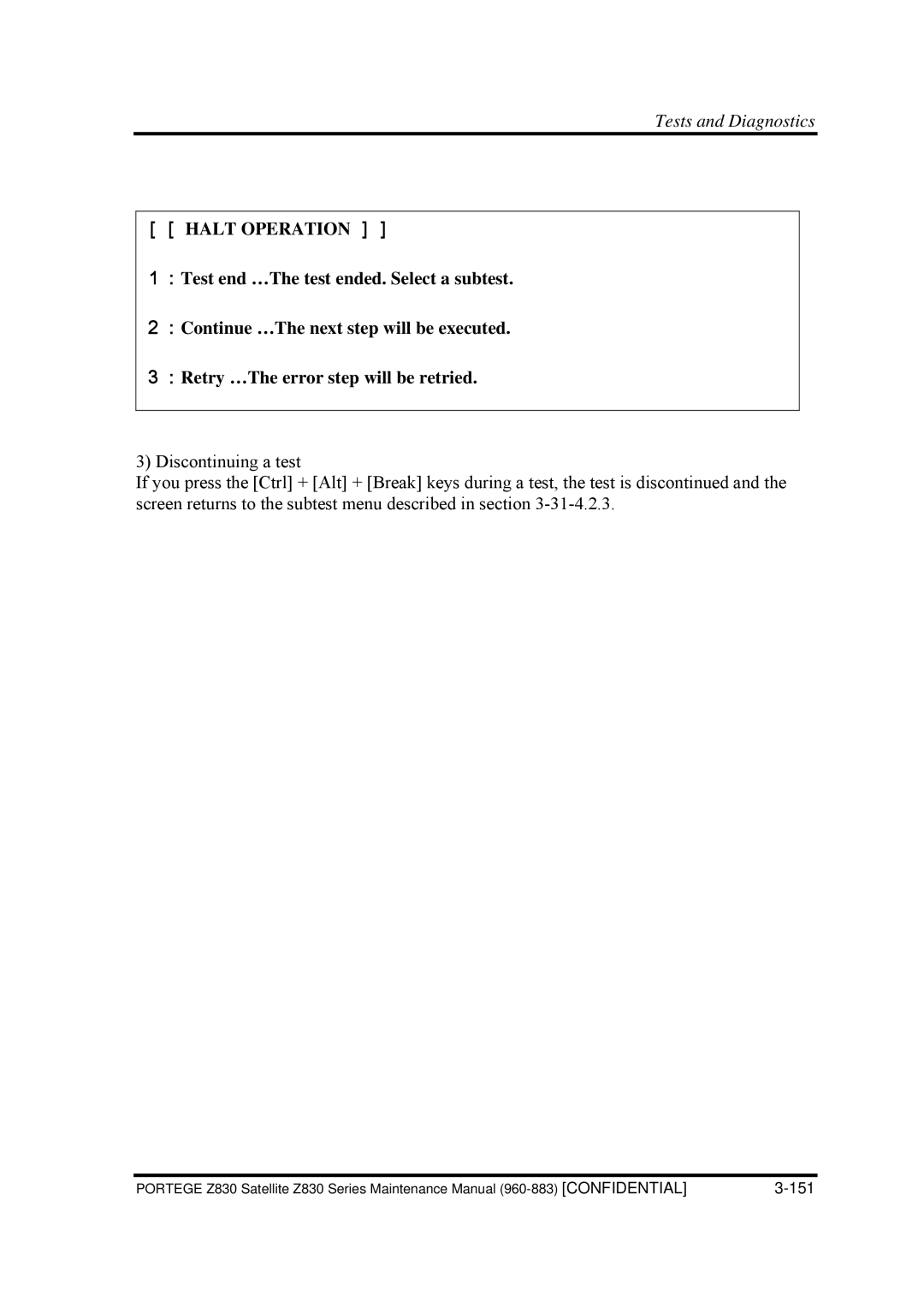 Toshiba Z830 manual ［［ Halt Operation ］］ 