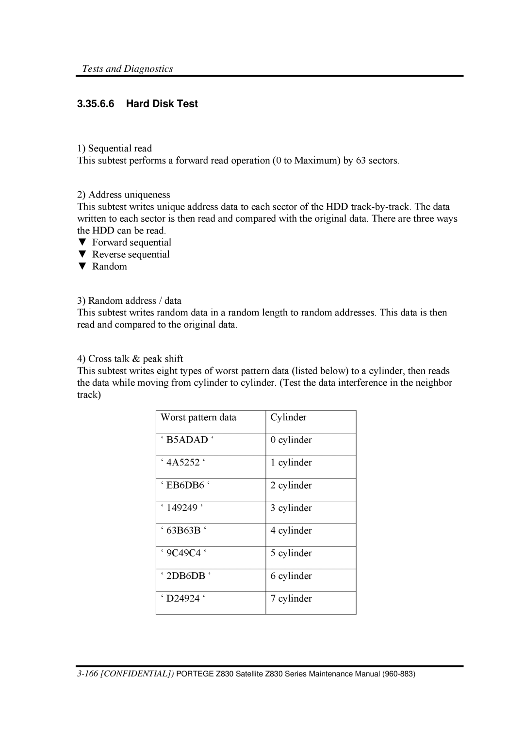 Toshiba Z830 manual Hard Disk Test 