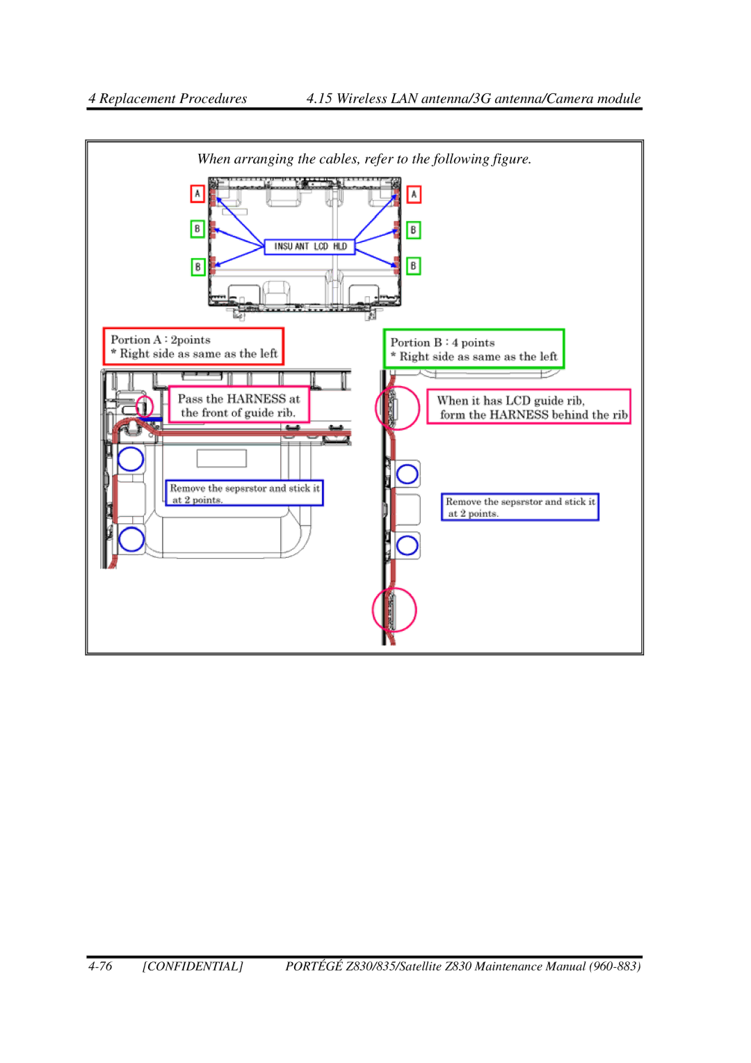 Toshiba Z830 manual When arranging the cables, refer to the following figure 