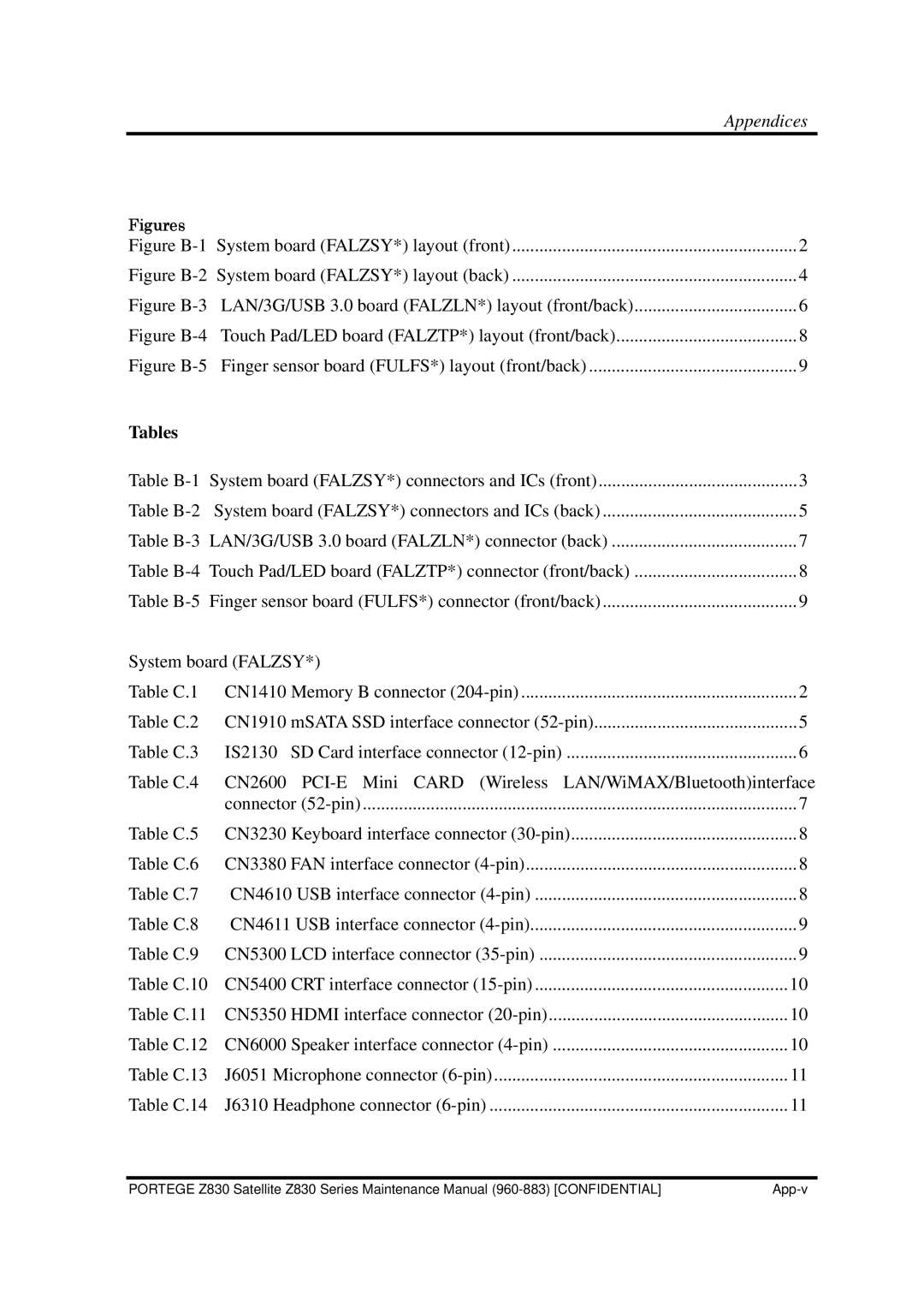 Toshiba Z830 manual Tables 