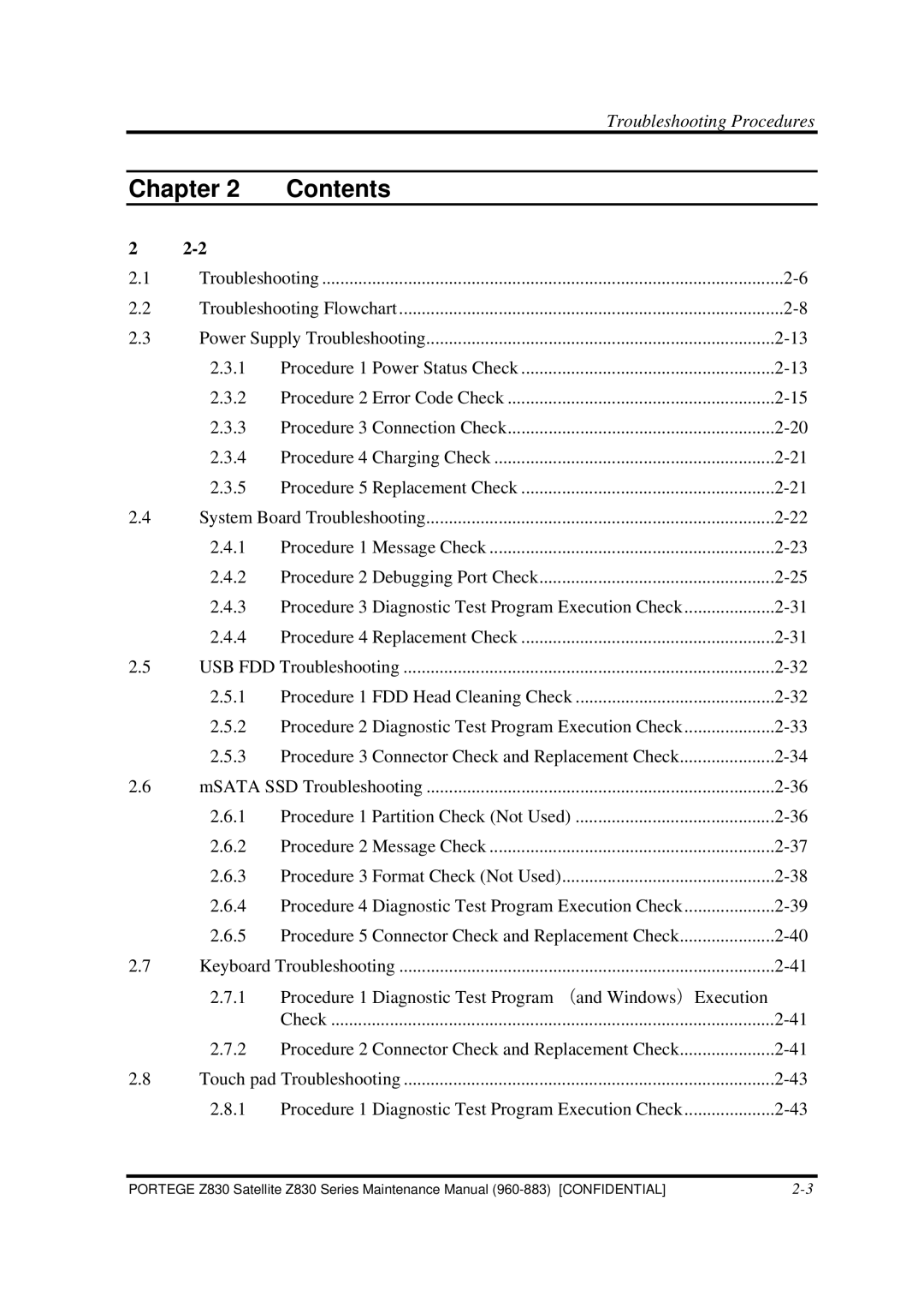 Toshiba Z830 manual Chapter Contents 