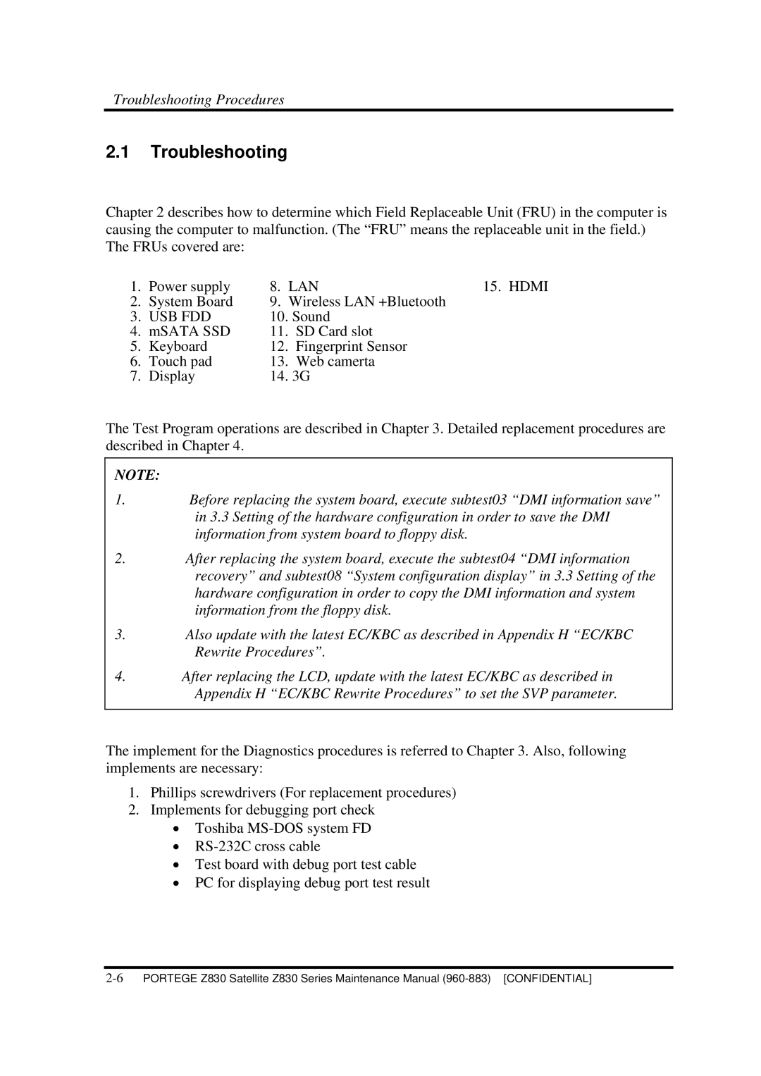 Toshiba Z830 manual Troubleshooting, Lan, Usb Fdd 