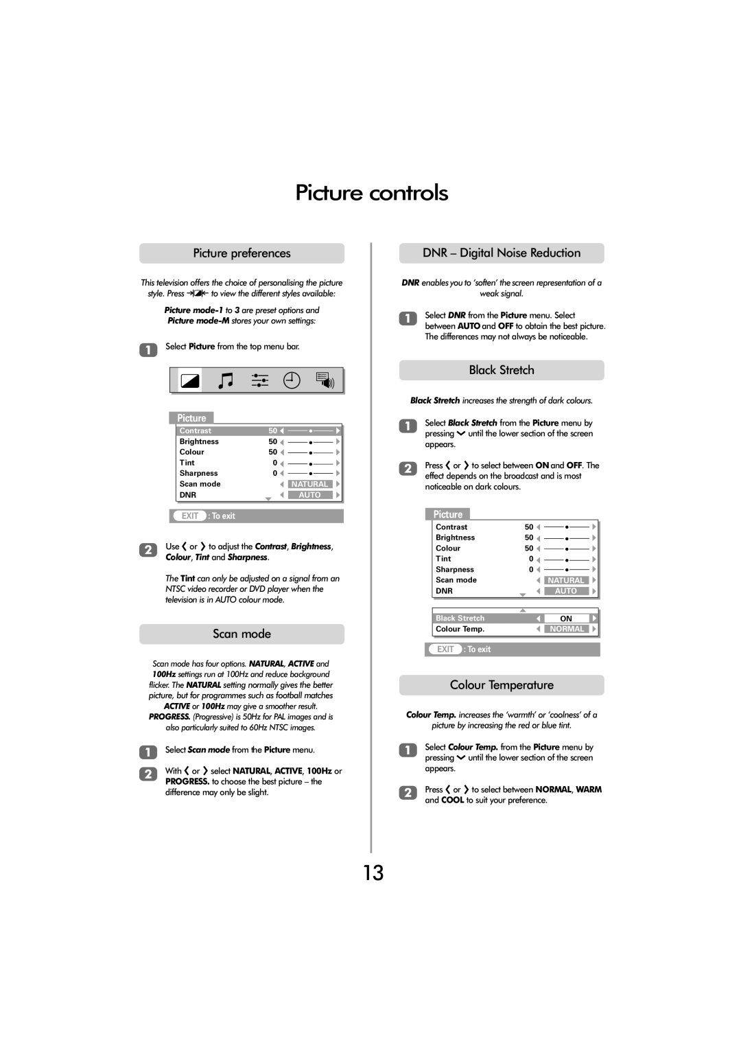 Toshiba ZP38 Series owner manual Picture controls 