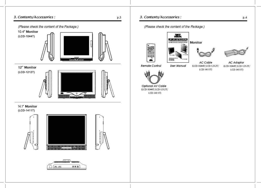 Tote Vision LCD-1212T manual 