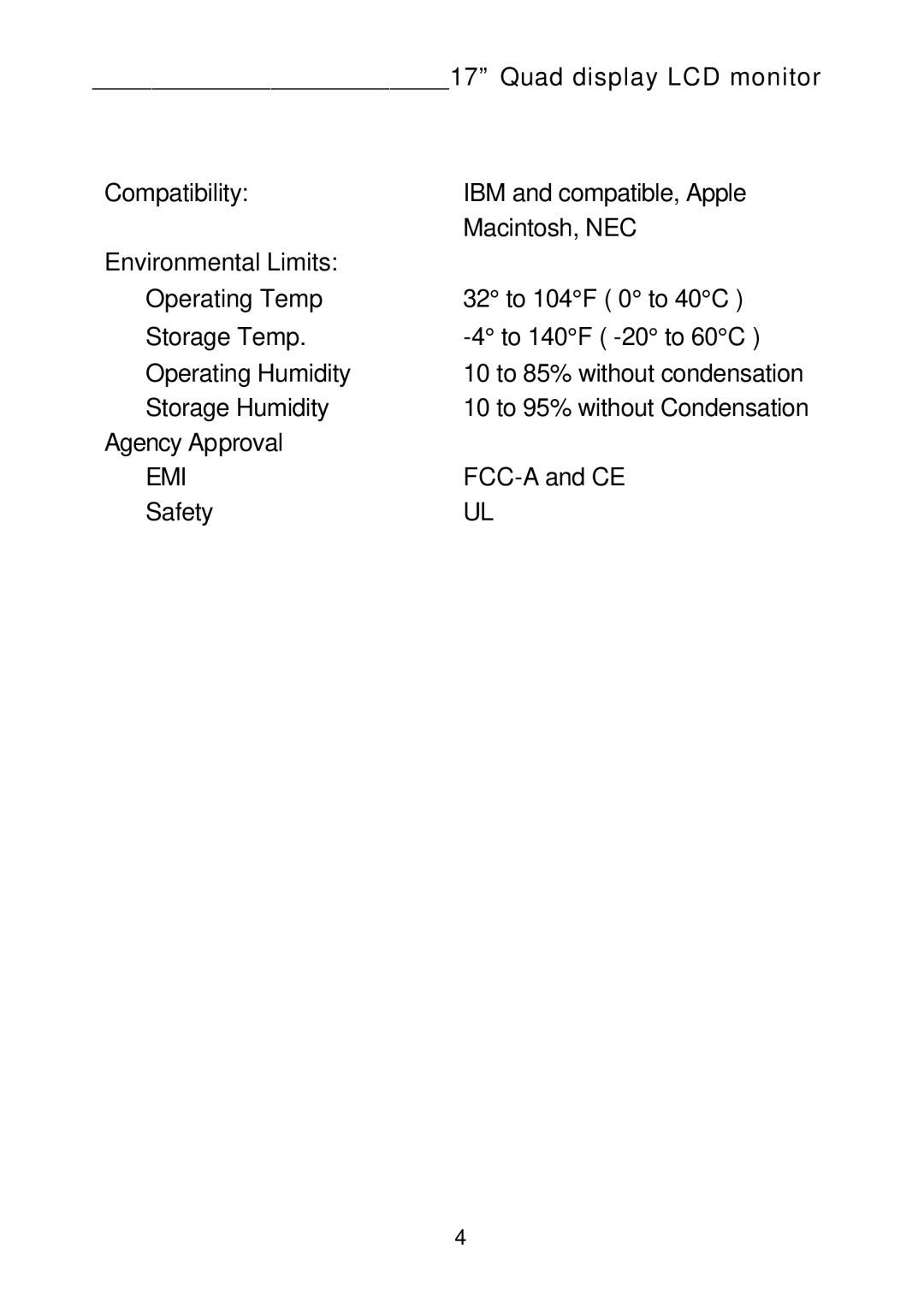 Tote Vision LCD-1700VRQ manual Emi 