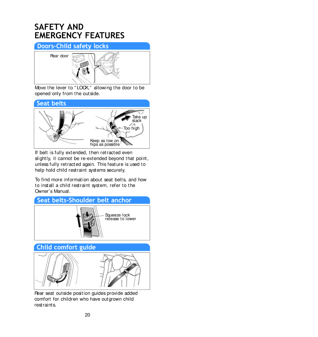 Toyota 2006 manual Safety and Emergency Features 