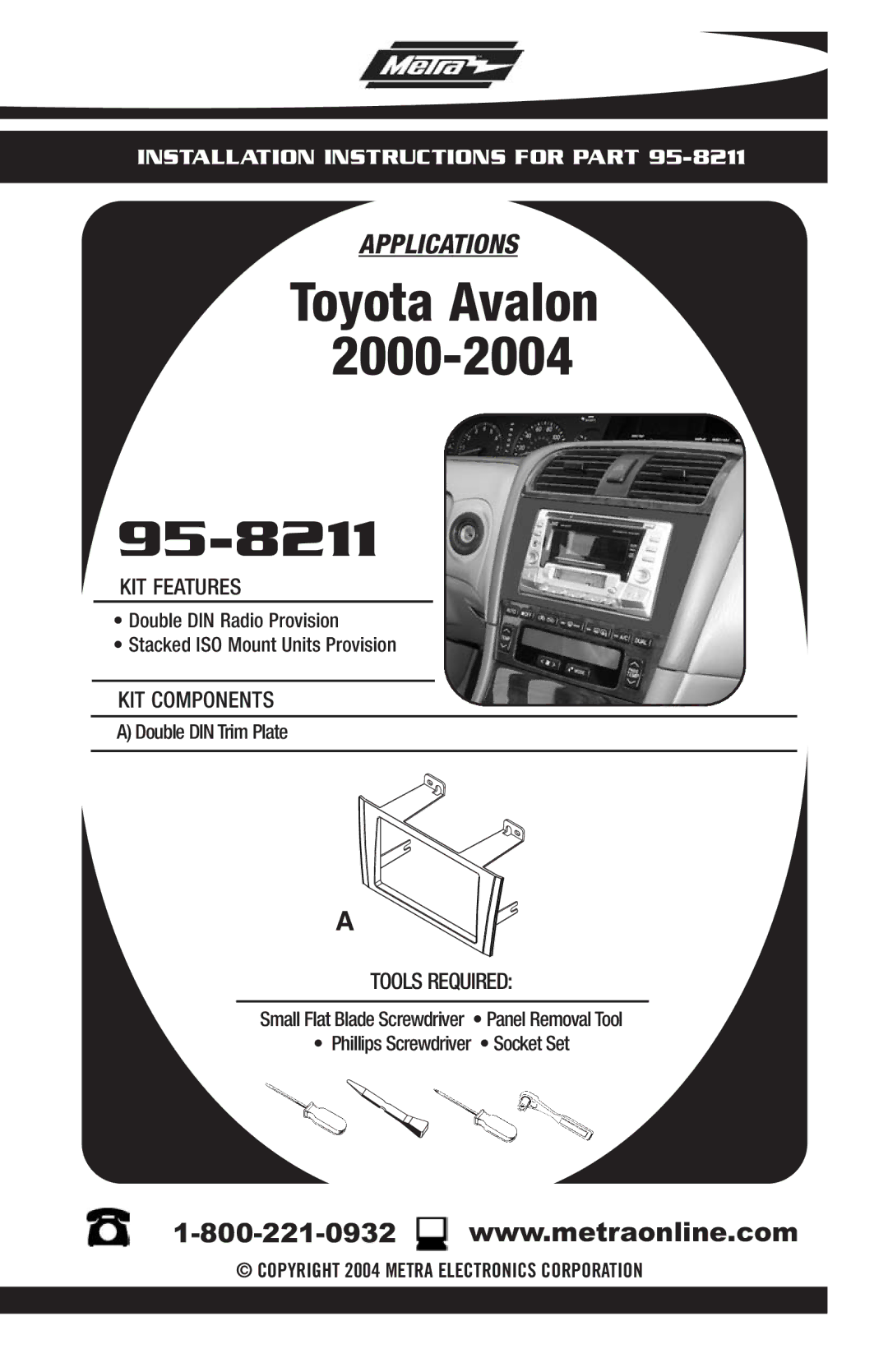 Toyota 95-8211 installation instructions 