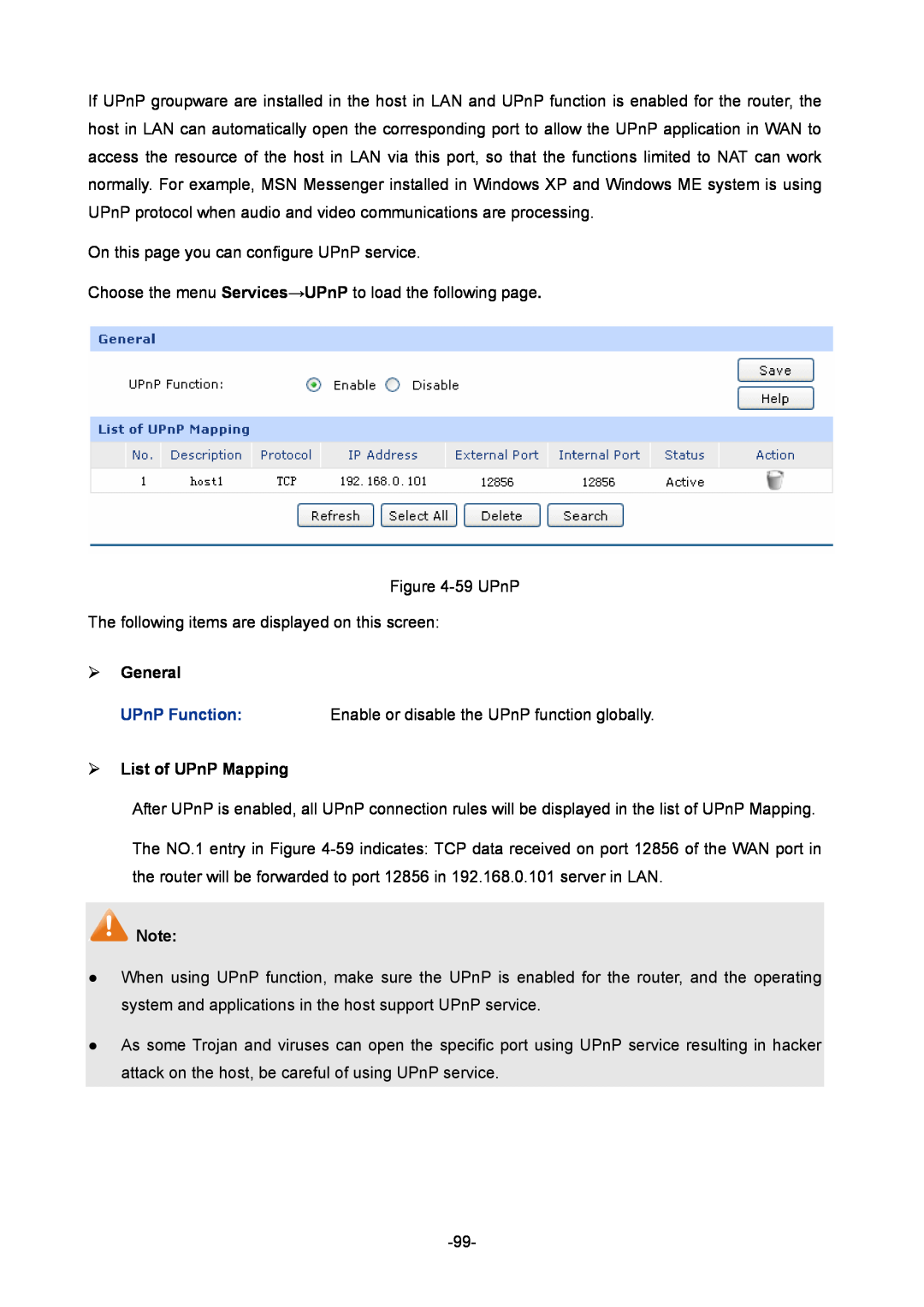 TP-Link 1910010933 manual ¾ List of UPnP Mapping, On this page you can configure UPnP service, ¾ General 