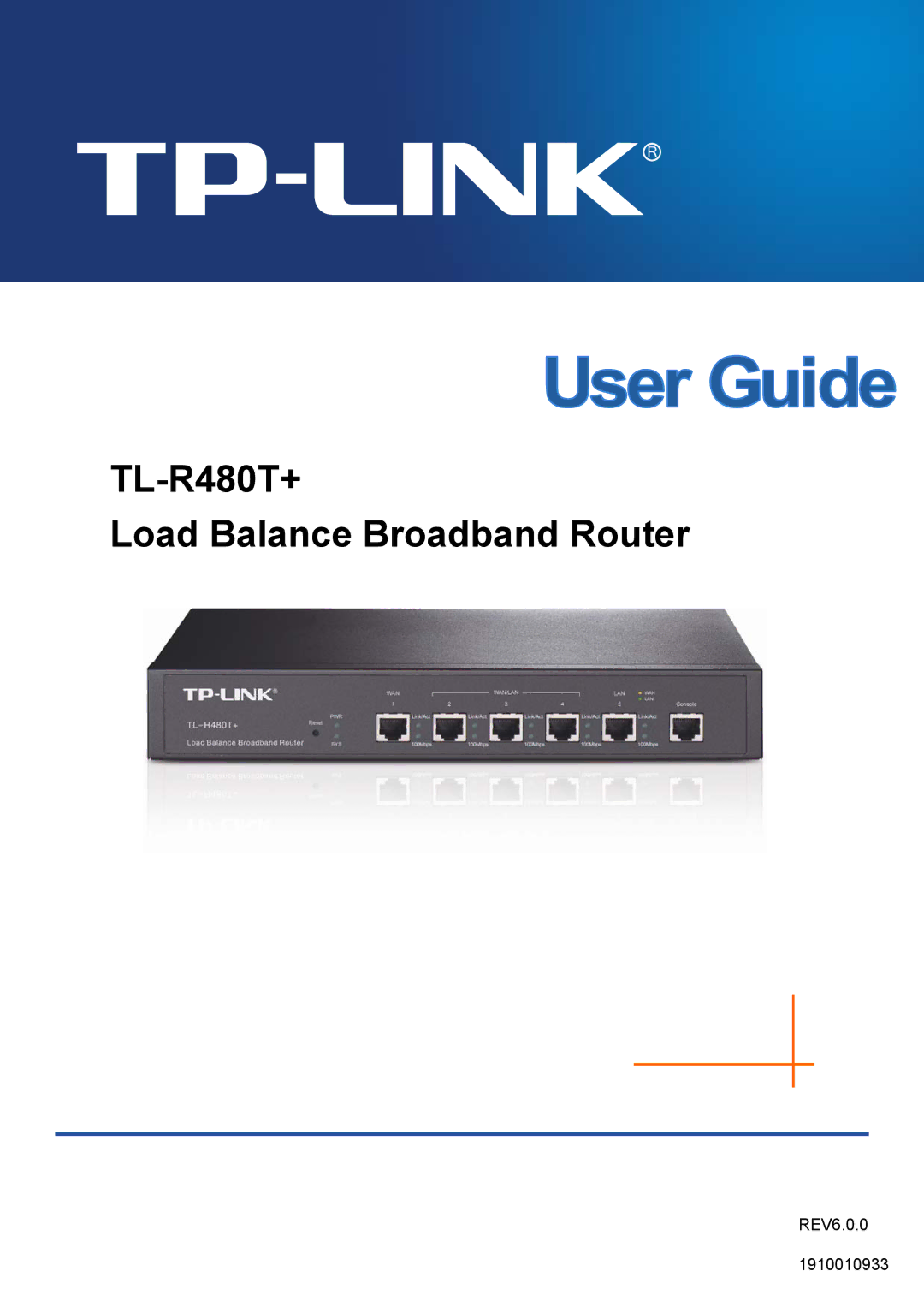 TP-Link 1910010933 manual TL-R480T+ Load Balance Broadband Router 