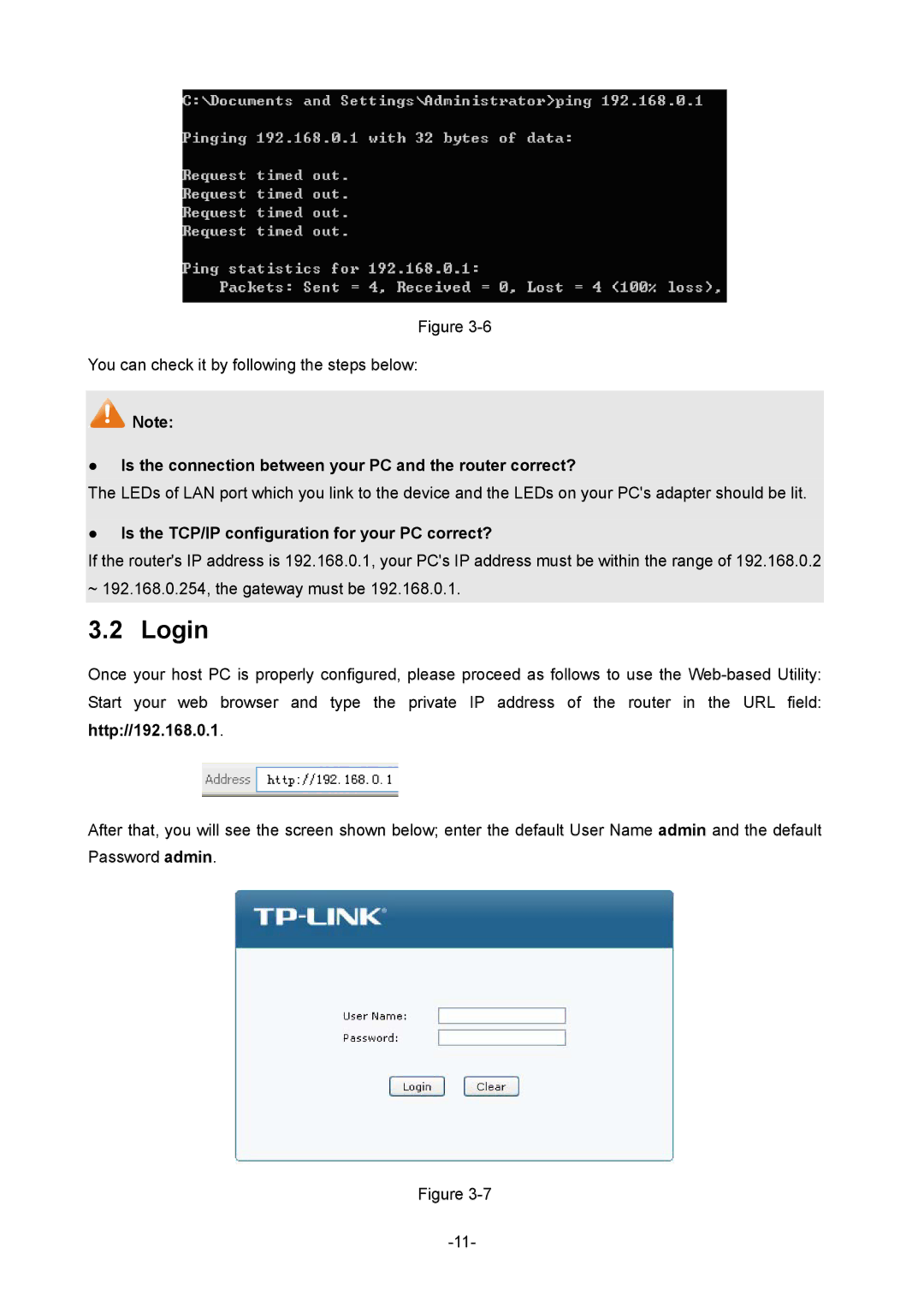 TP-Link 1910010933 manual Login, Is the connection between your PC and the router correct? 