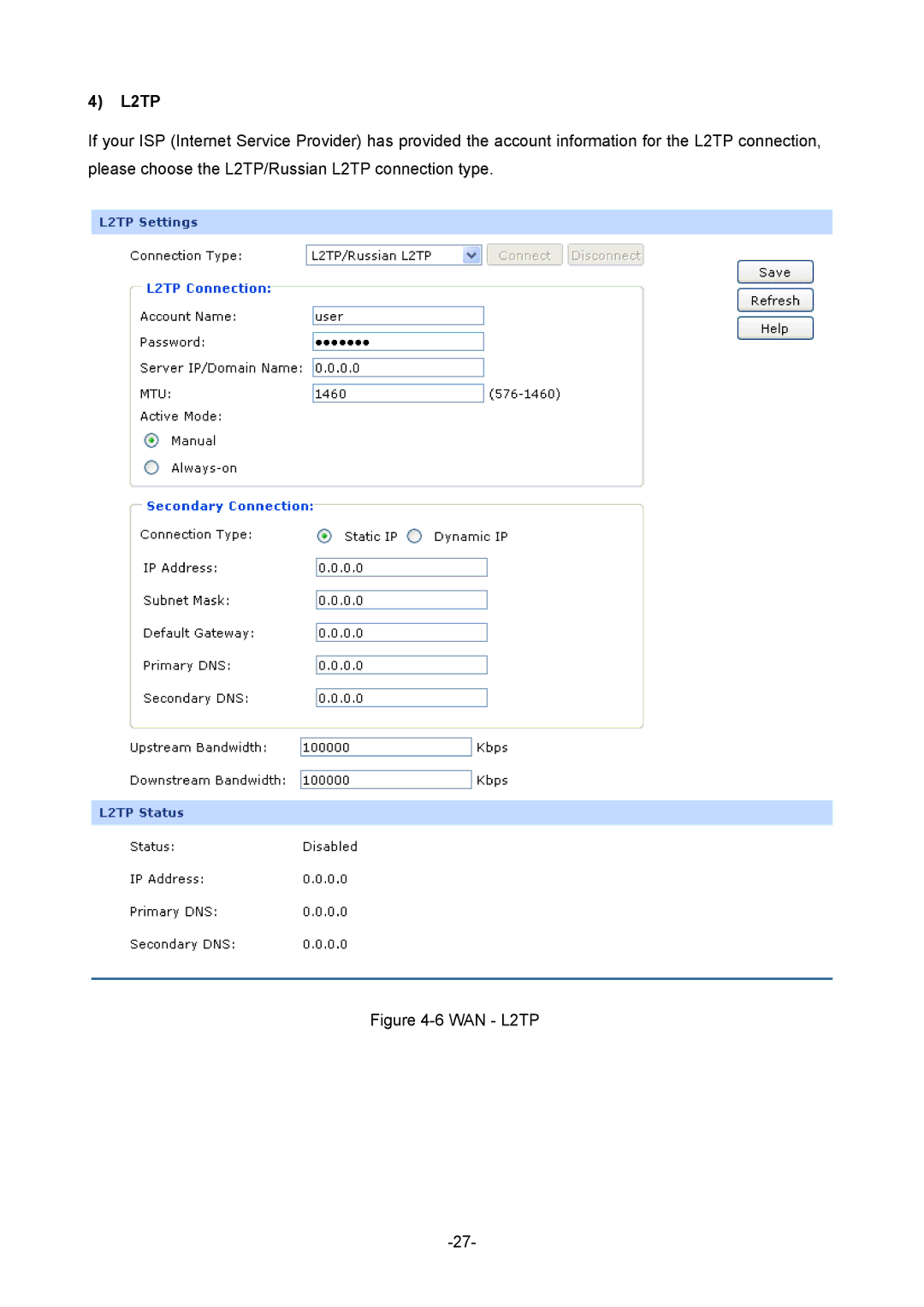 TP-Link 1910010933 manual WAN L2TP 