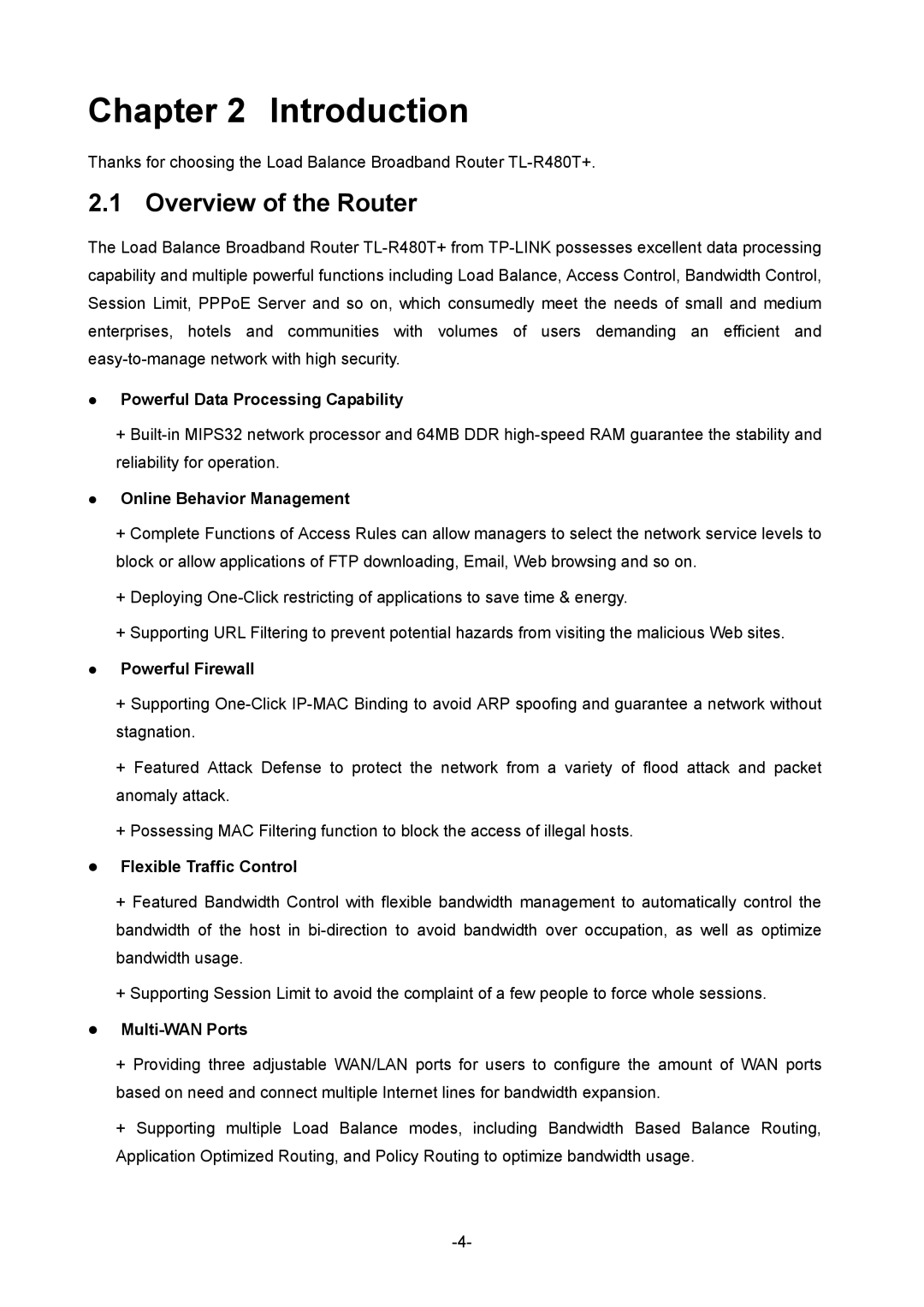 TP-Link 1910010933 manual Overview of the Router 