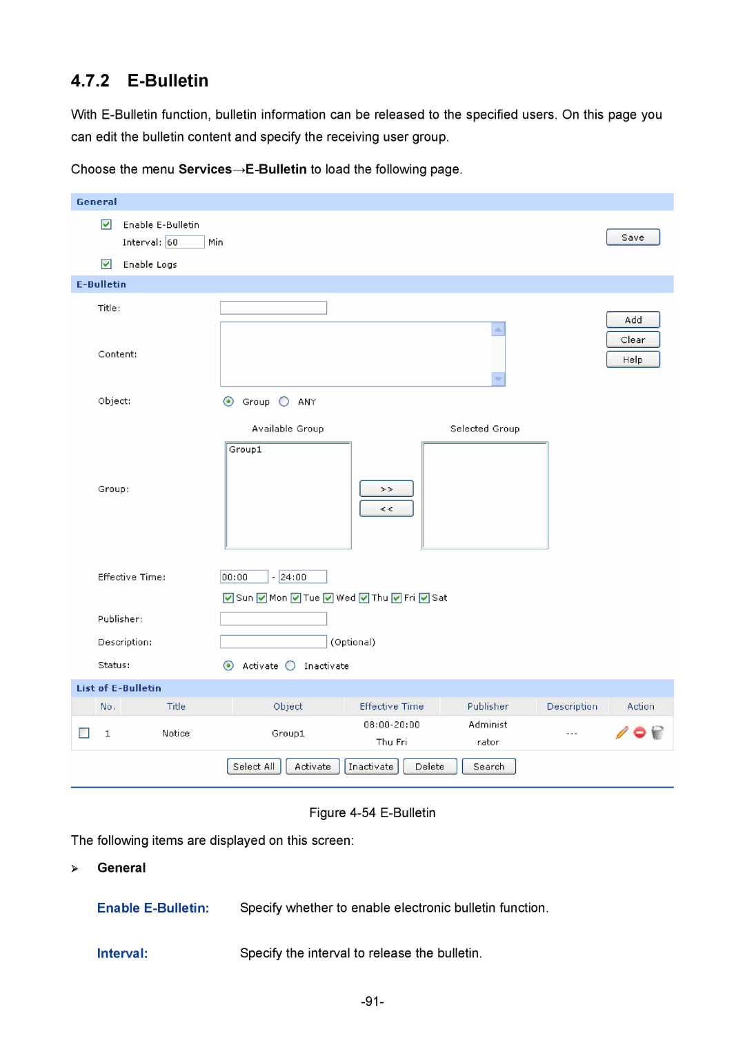 TP-Link 1910010933 manual Bulletin, Interval 