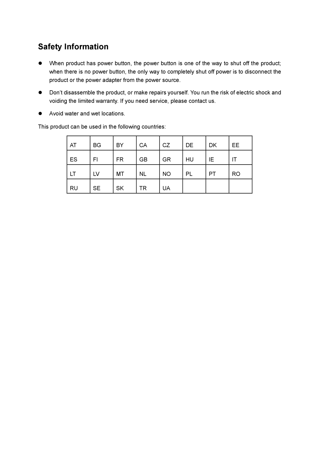 TP-Link 4.1.1 1910011002 manual Safety Information 