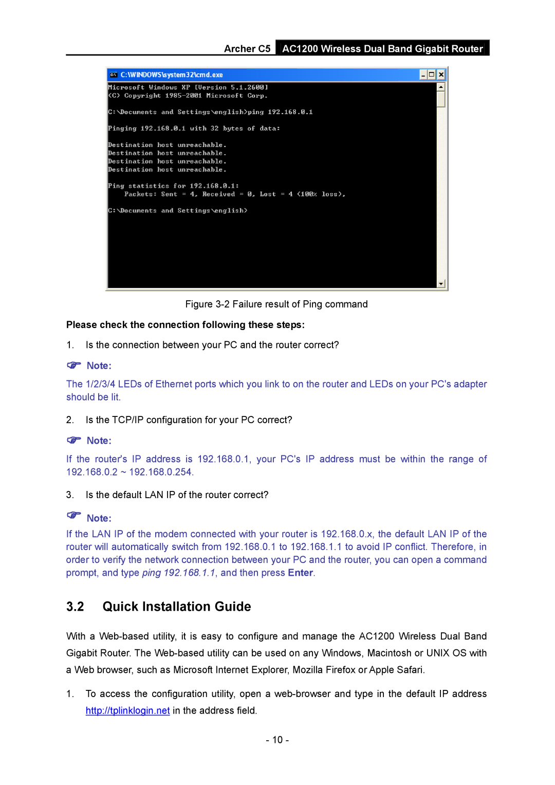 TP-Link AC1200 manual Quick Installation Guide, Please check the connection following these steps 