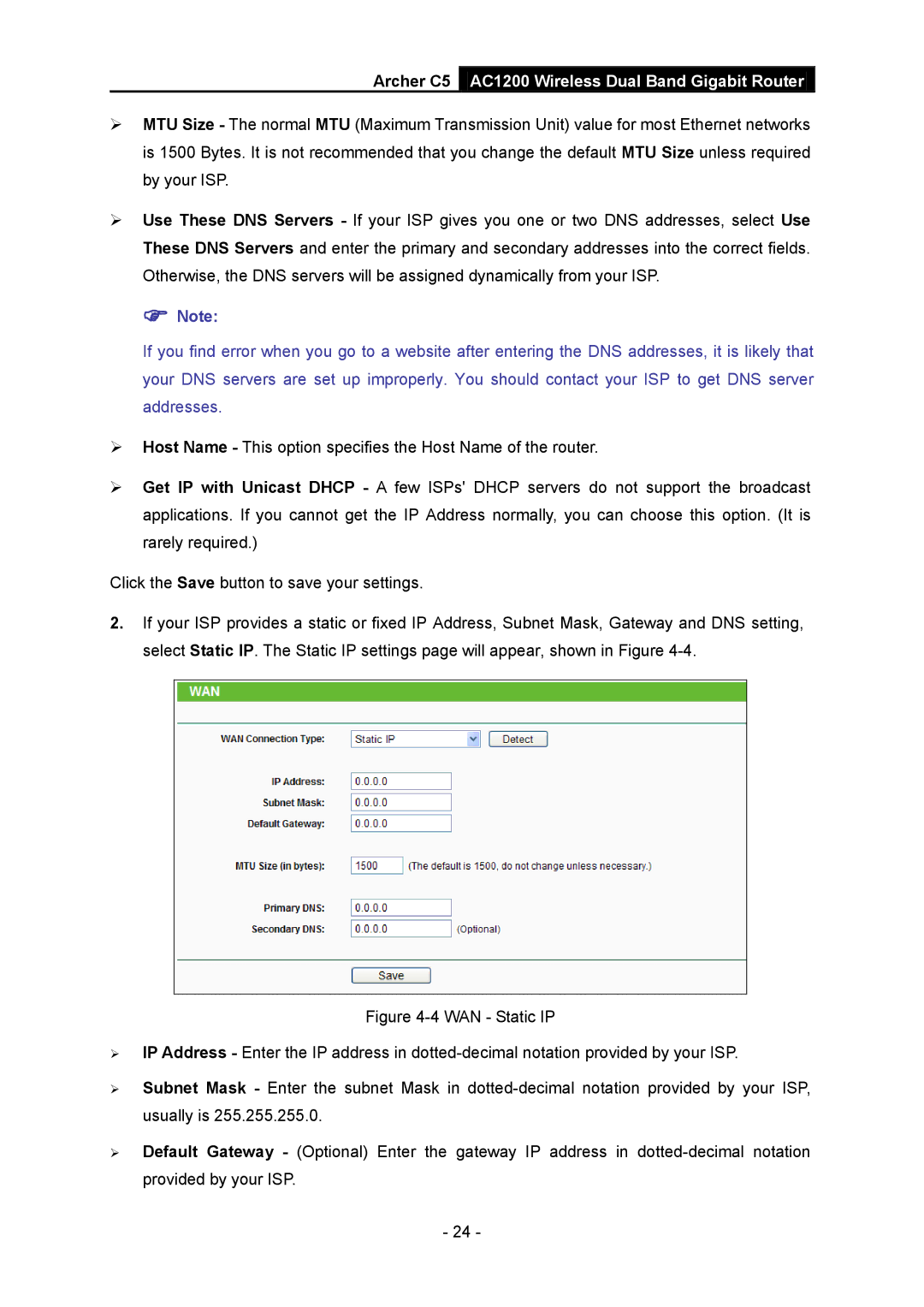 TP-Link AC1200 manual  Note 