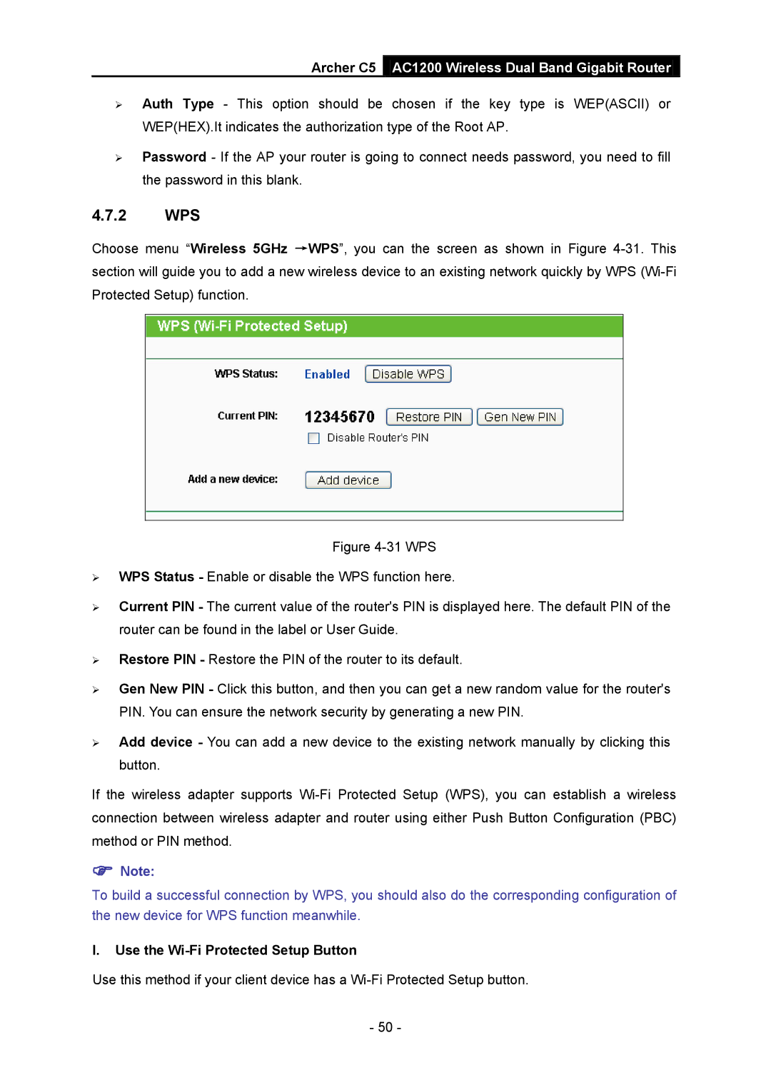 TP-Link AC1200 manual 2 WPS 