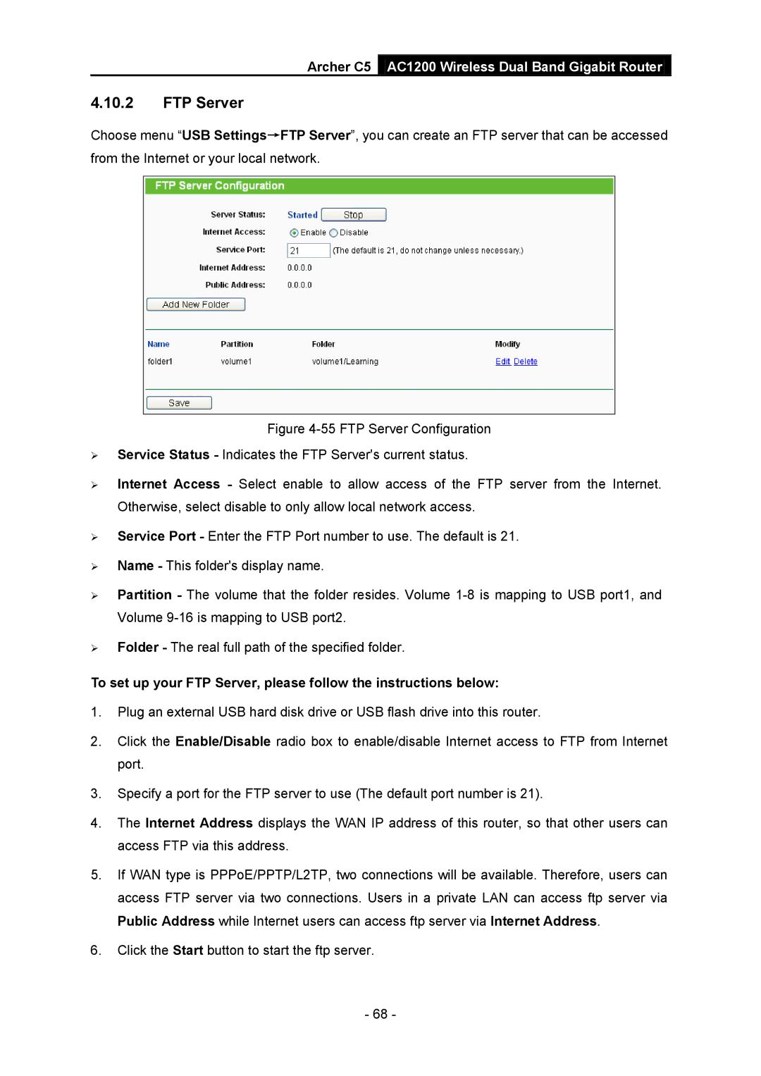 TP-Link AC1200 manual FTP Server 