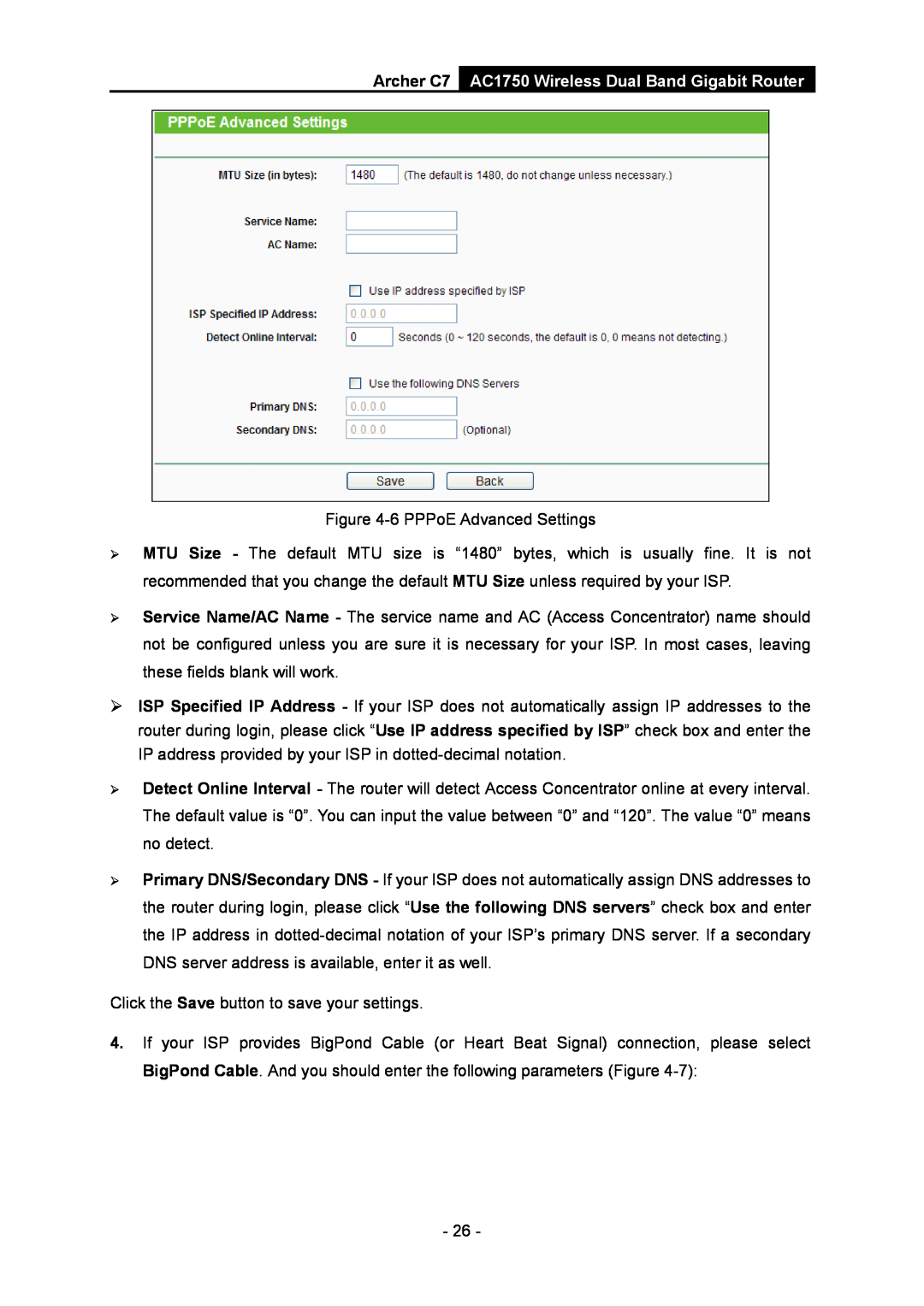 TP-Link manual Archer C7 AC1750 Wireless Dual Band Gigabit Router 