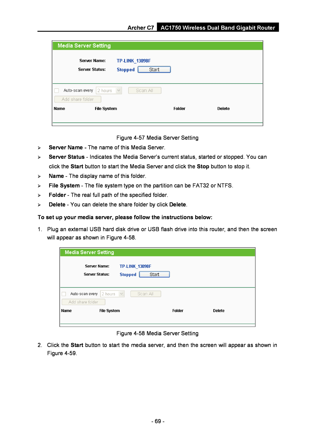 TP-Link AC1750 manual To set up your media server, please follow the instructions below 