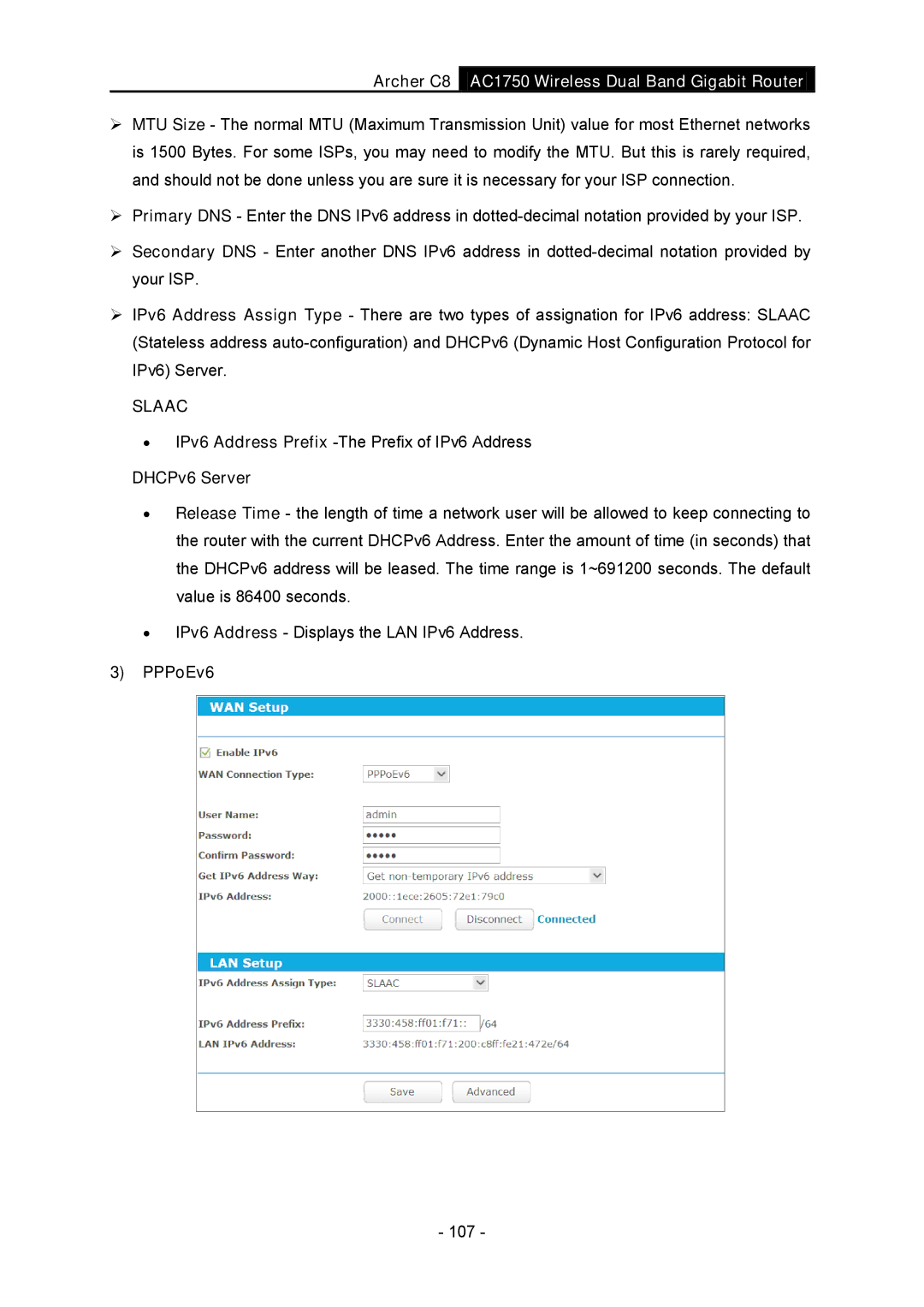 TP-Link AC1750 manual PPPoEv6 