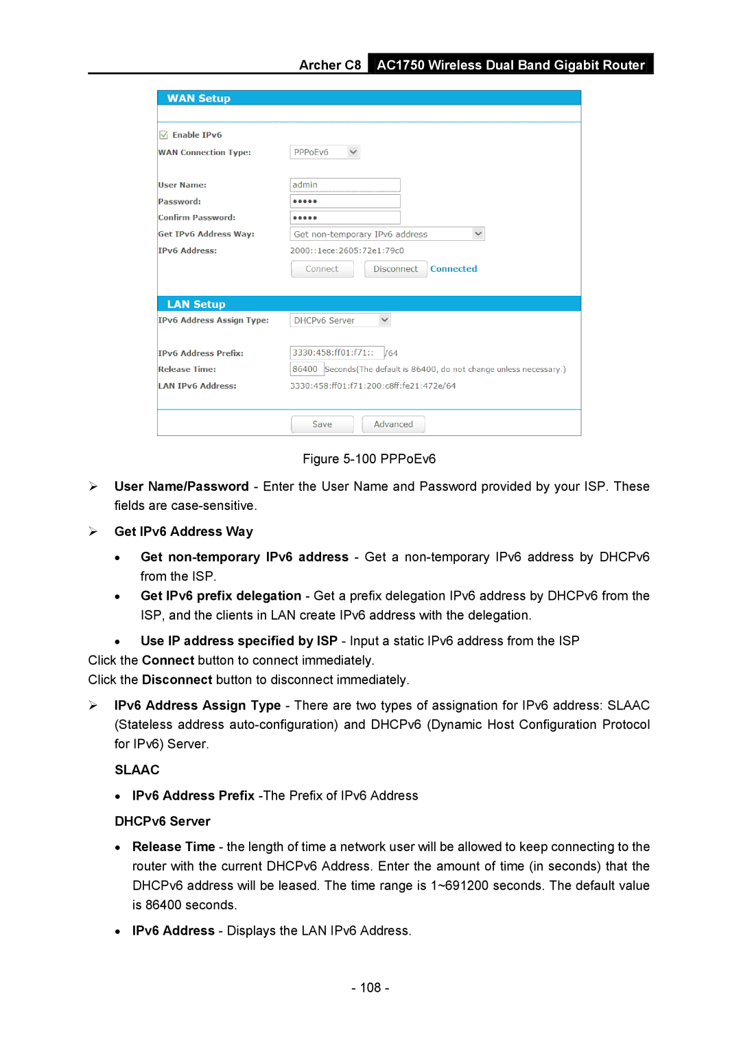 TP-Link AC1750 manual  Get IPv6 Address Way 