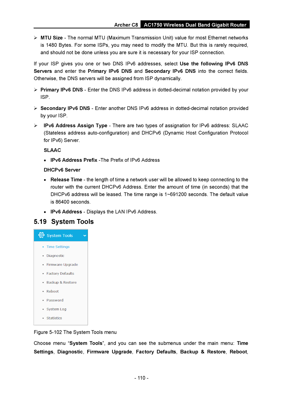 TP-Link AC1750 manual System Tools 