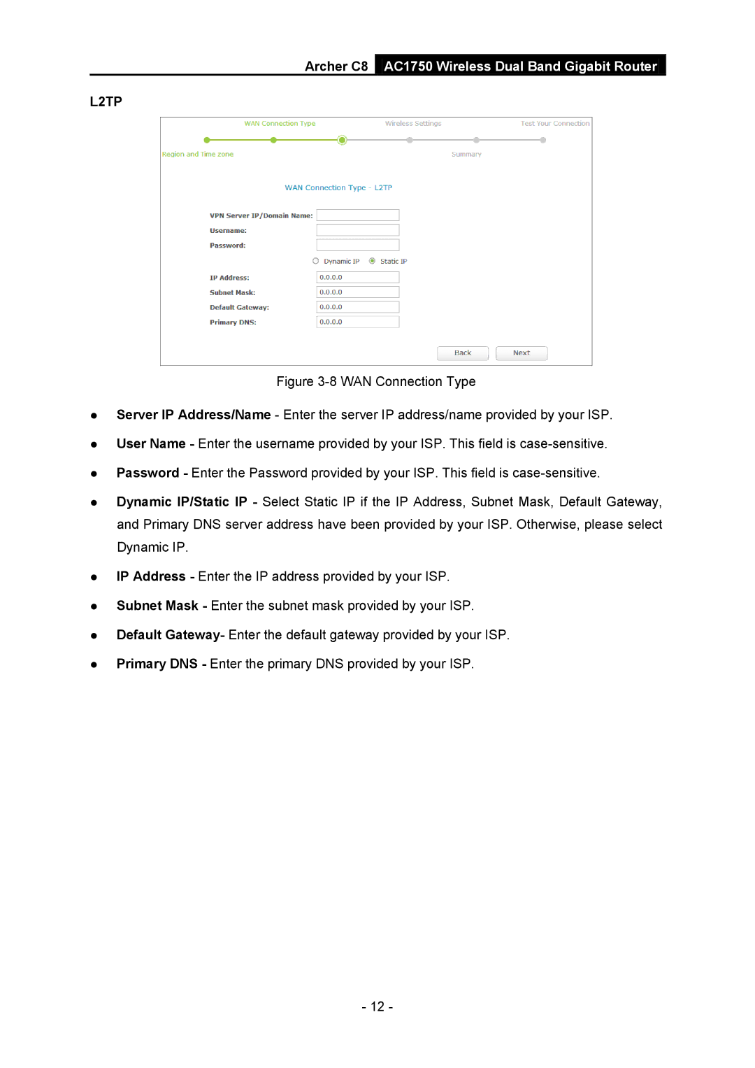 TP-Link AC1750 manual L2TP 