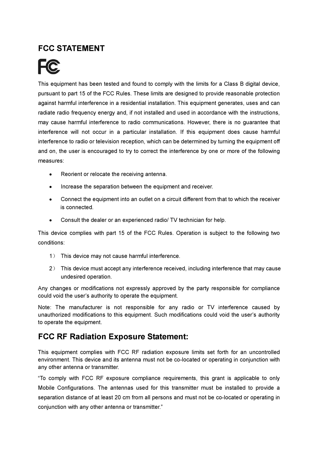 TP-Link AC1750 manual FCC Statement 