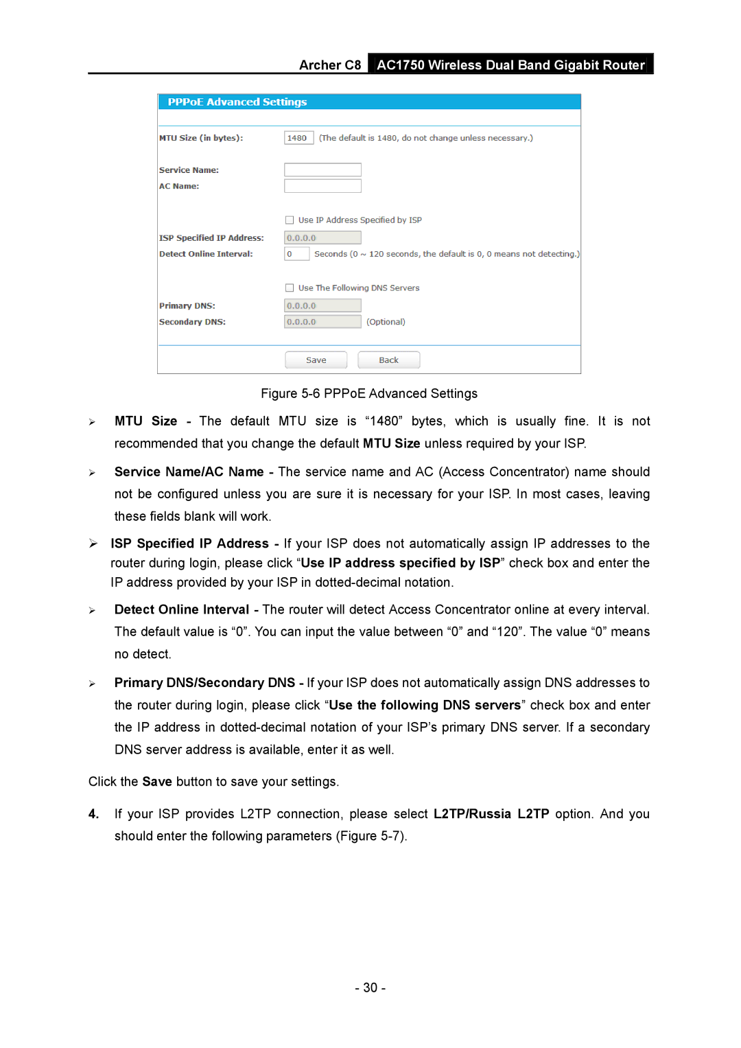 TP-Link manual Archer C8 AC1750 Wireless Dual Band Gigabit Router 