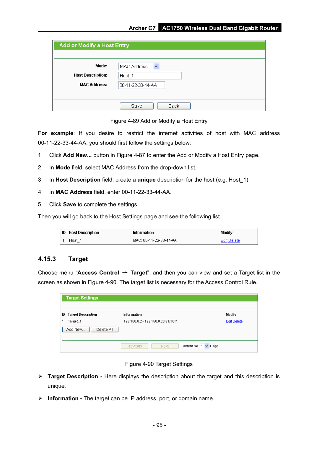 TP-Link AC1750 manual Target 