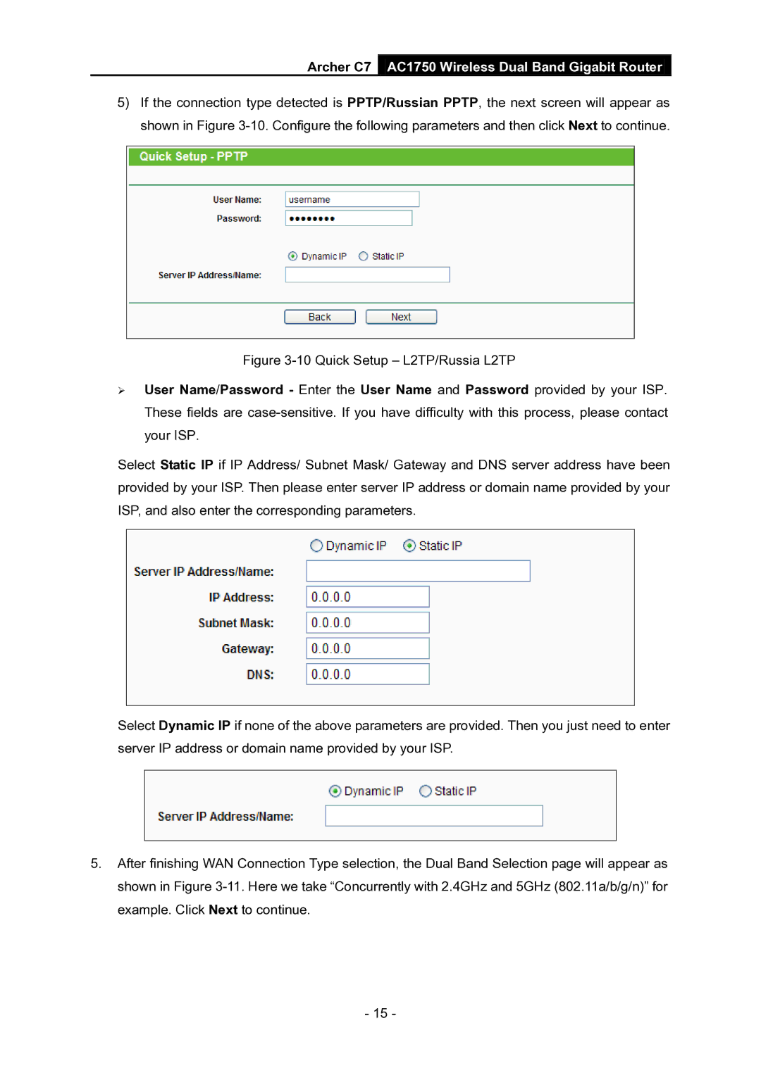 TP-Link AC1750 manual Quick Setup L2TP/Russia L2TP 