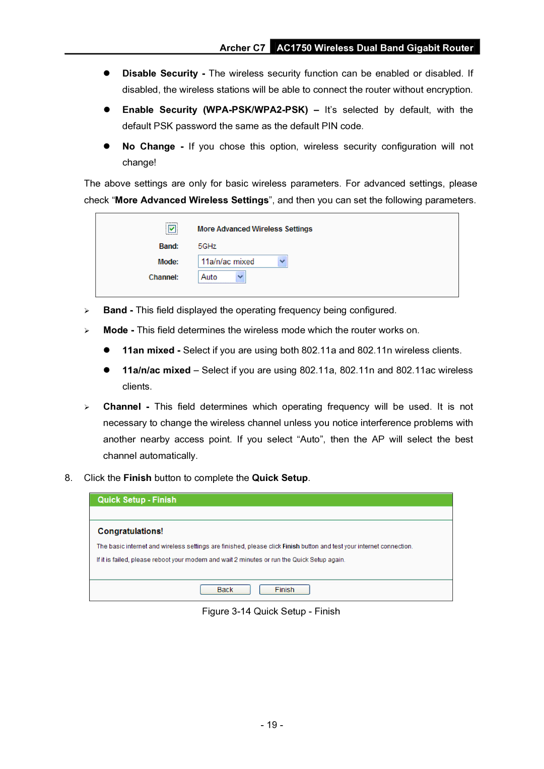 TP-Link AC1750 manual Quick Setup Finish 