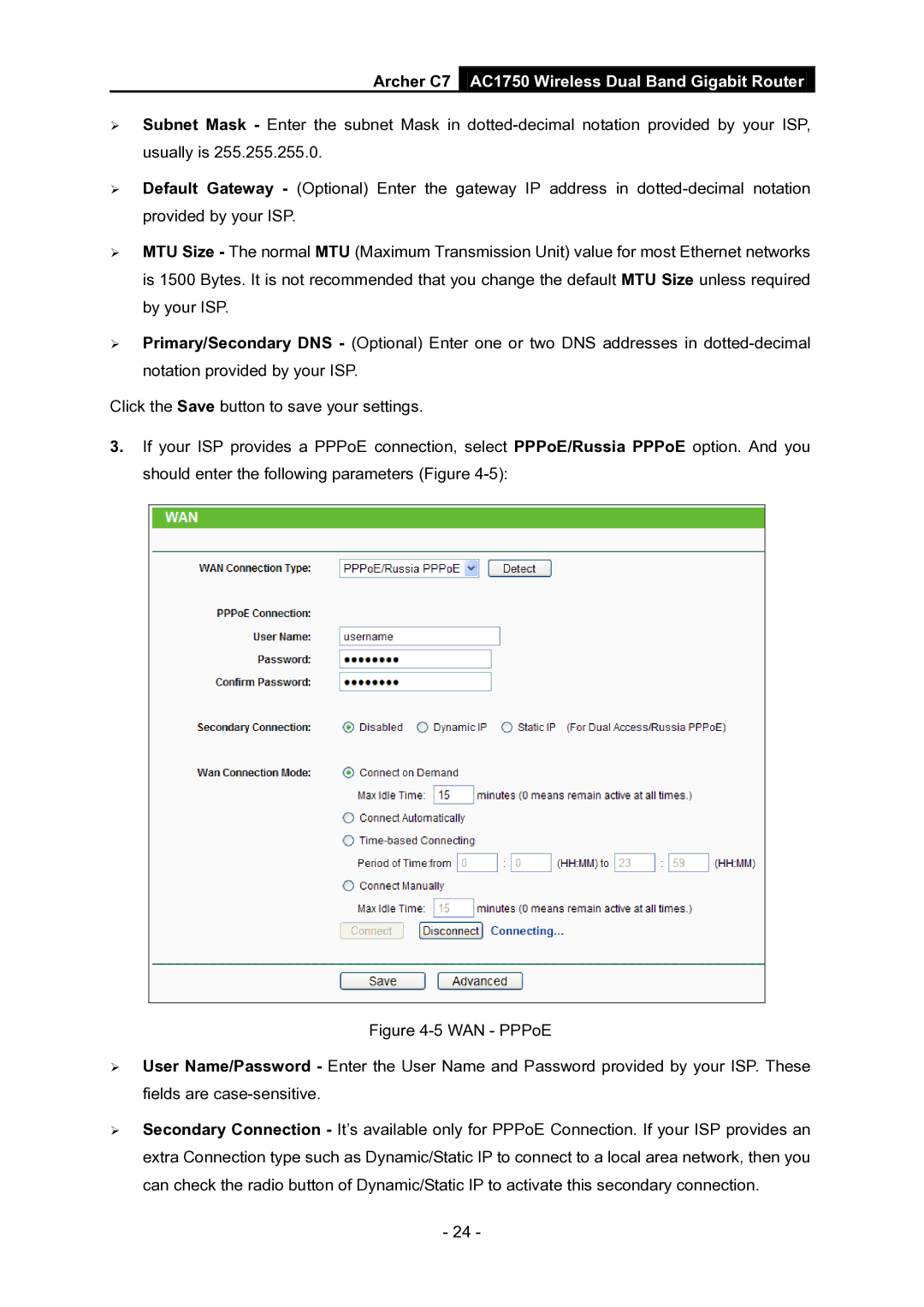 TP-Link manual Archer C7 AC1750 Wireless Dual Band Gigabit Router 